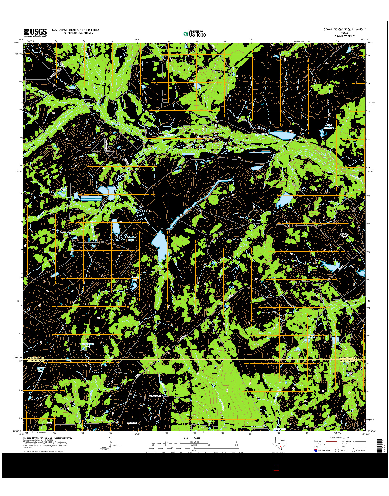 USGS US TOPO 7.5-MINUTE MAP FOR CABALLOS CREEK, TX 2016