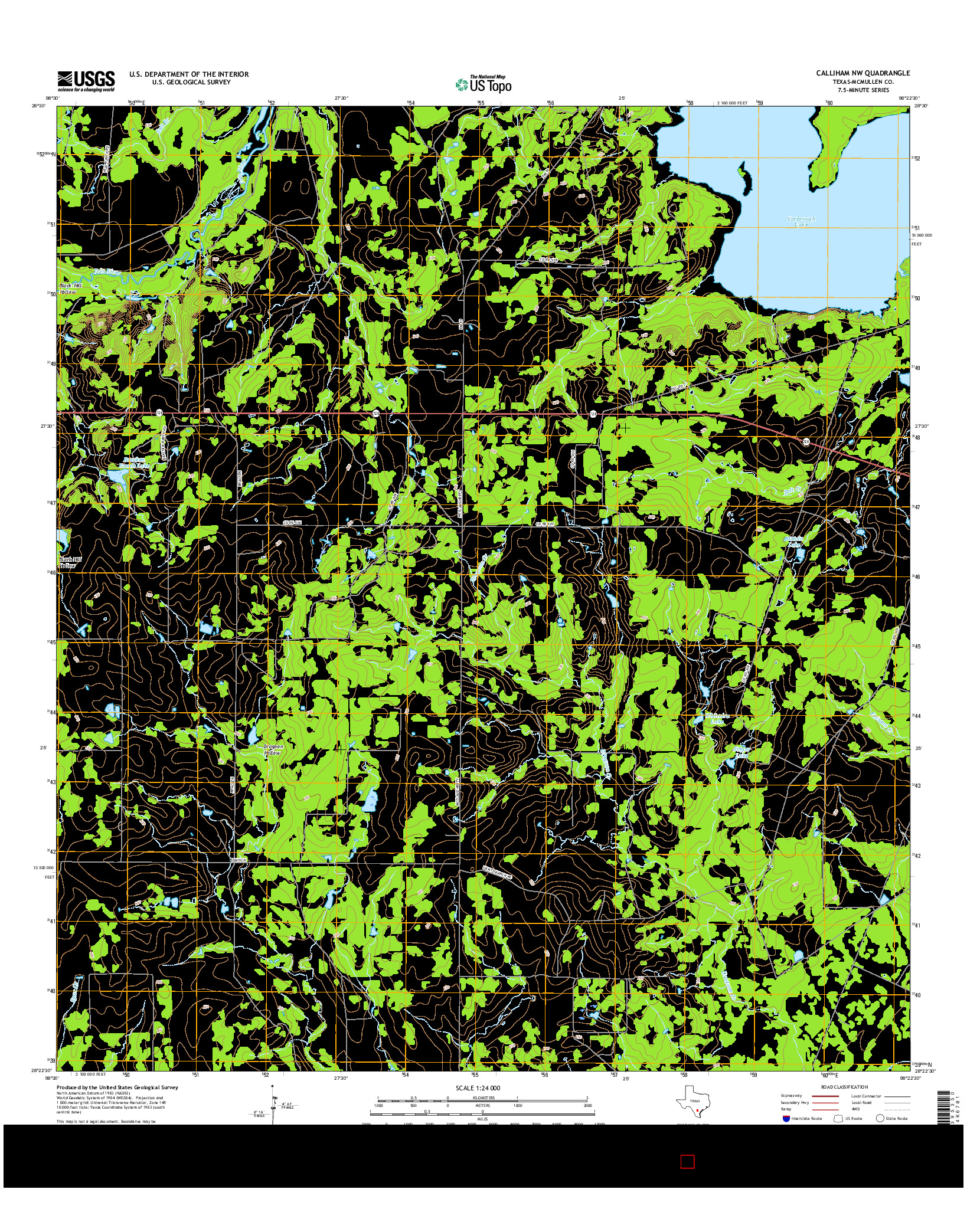 USGS US TOPO 7.5-MINUTE MAP FOR CALLIHAM NW, TX 2016