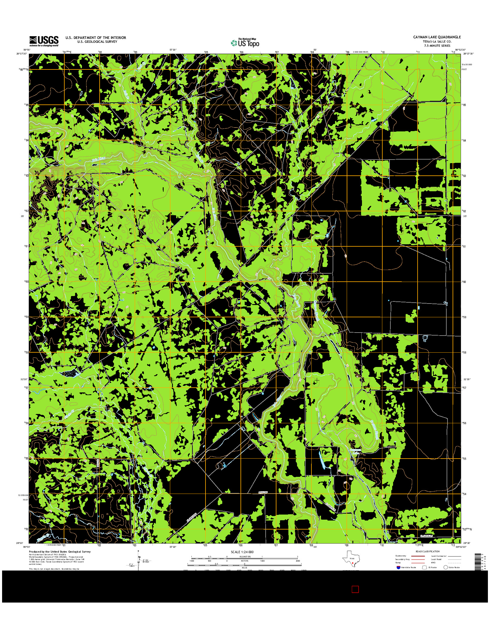 USGS US TOPO 7.5-MINUTE MAP FOR CAYMAN LAKE, TX 2016