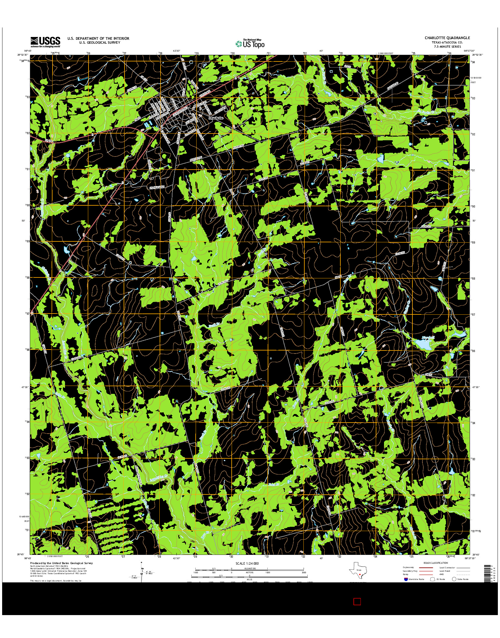 USGS US TOPO 7.5-MINUTE MAP FOR CHARLOTTE, TX 2016
