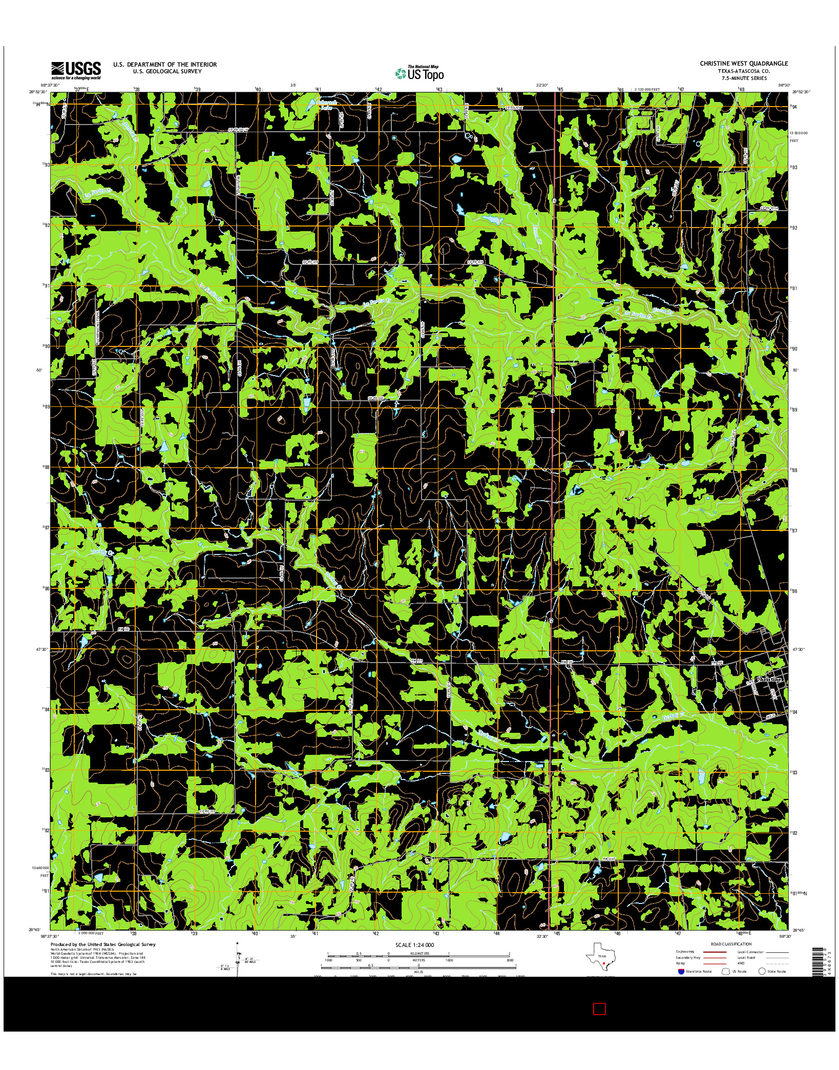 USGS US TOPO 7.5-MINUTE MAP FOR CHRISTINE WEST, TX 2016