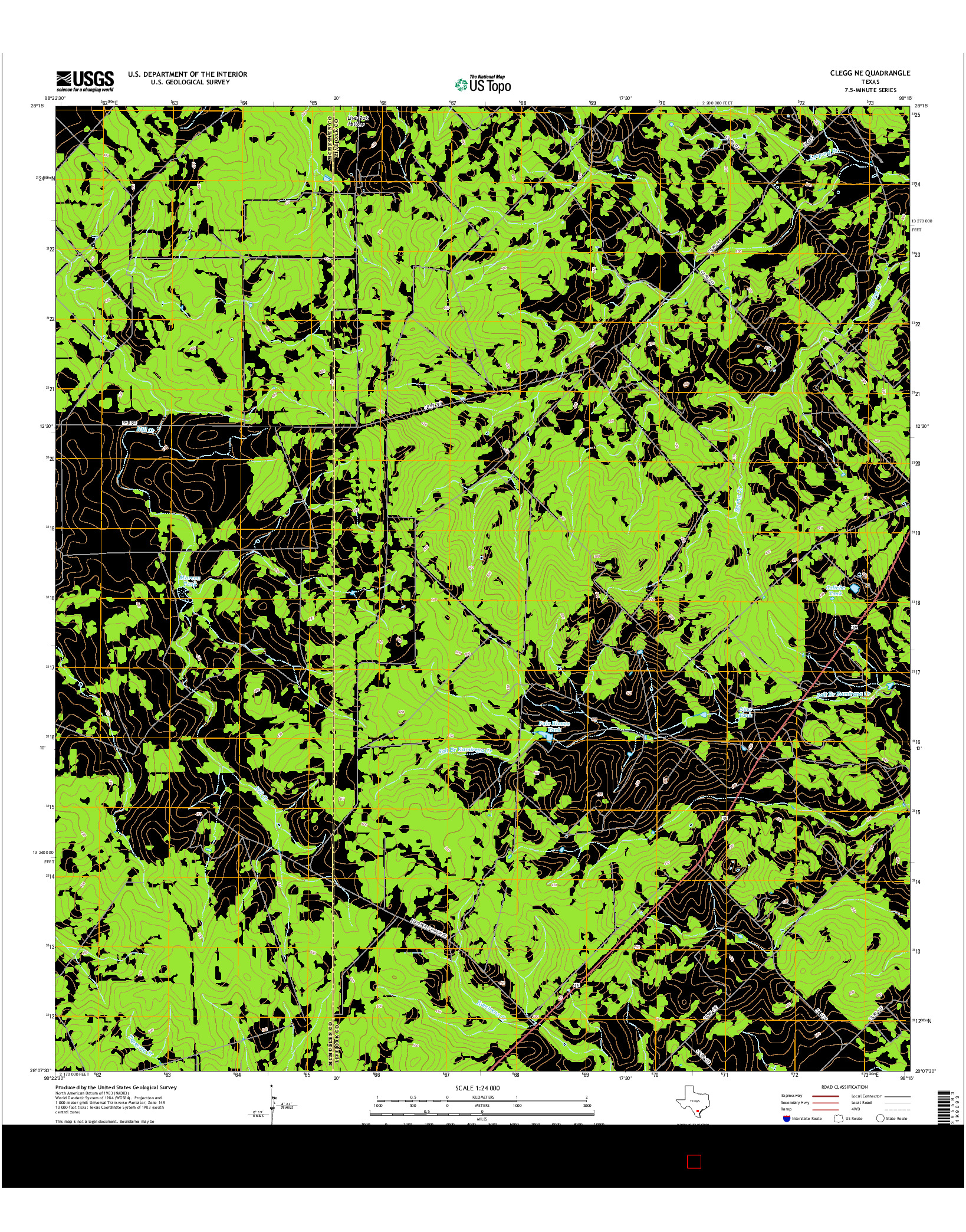 USGS US TOPO 7.5-MINUTE MAP FOR CLEGG NE, TX 2016