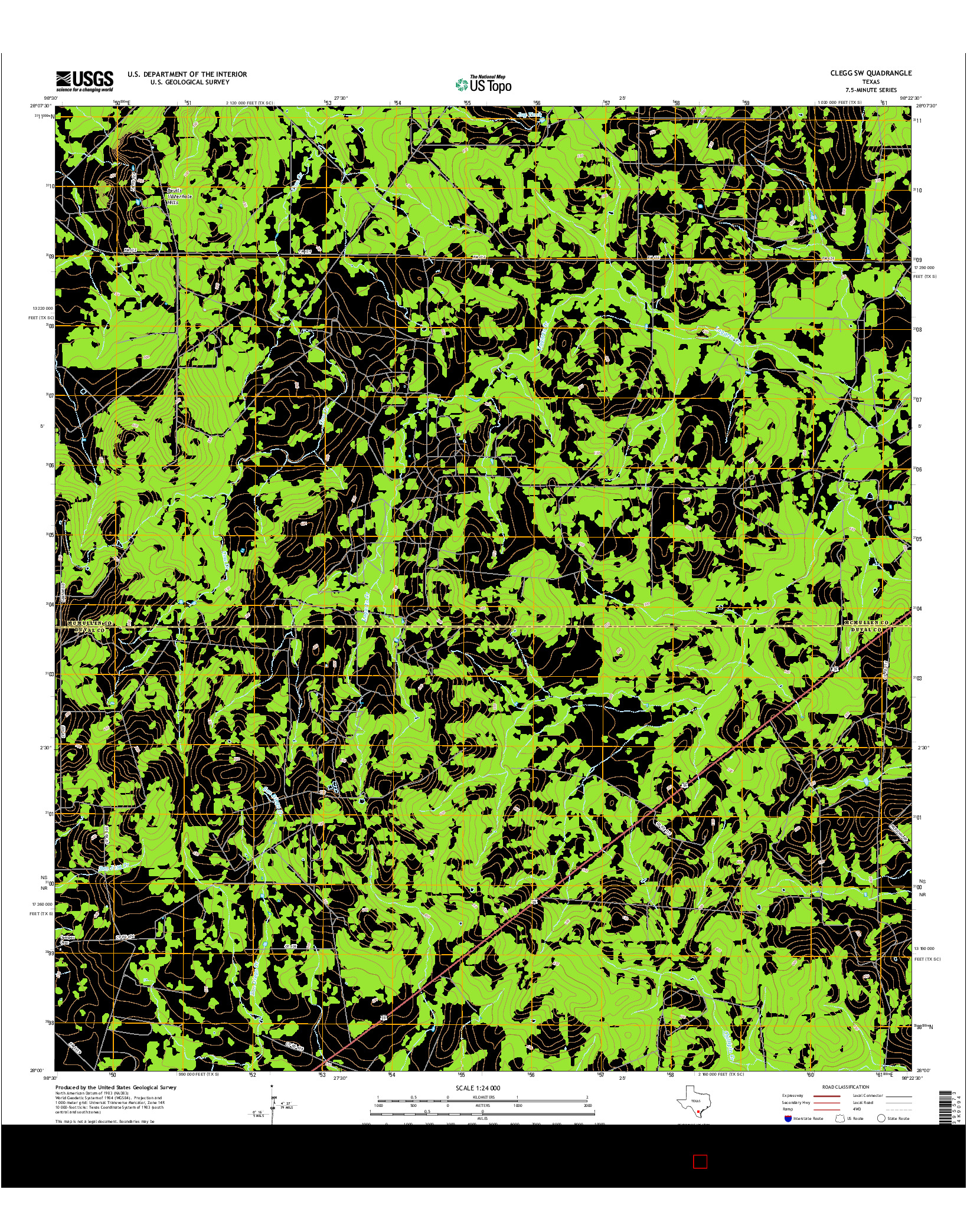 USGS US TOPO 7.5-MINUTE MAP FOR CLEGG SW, TX 2016