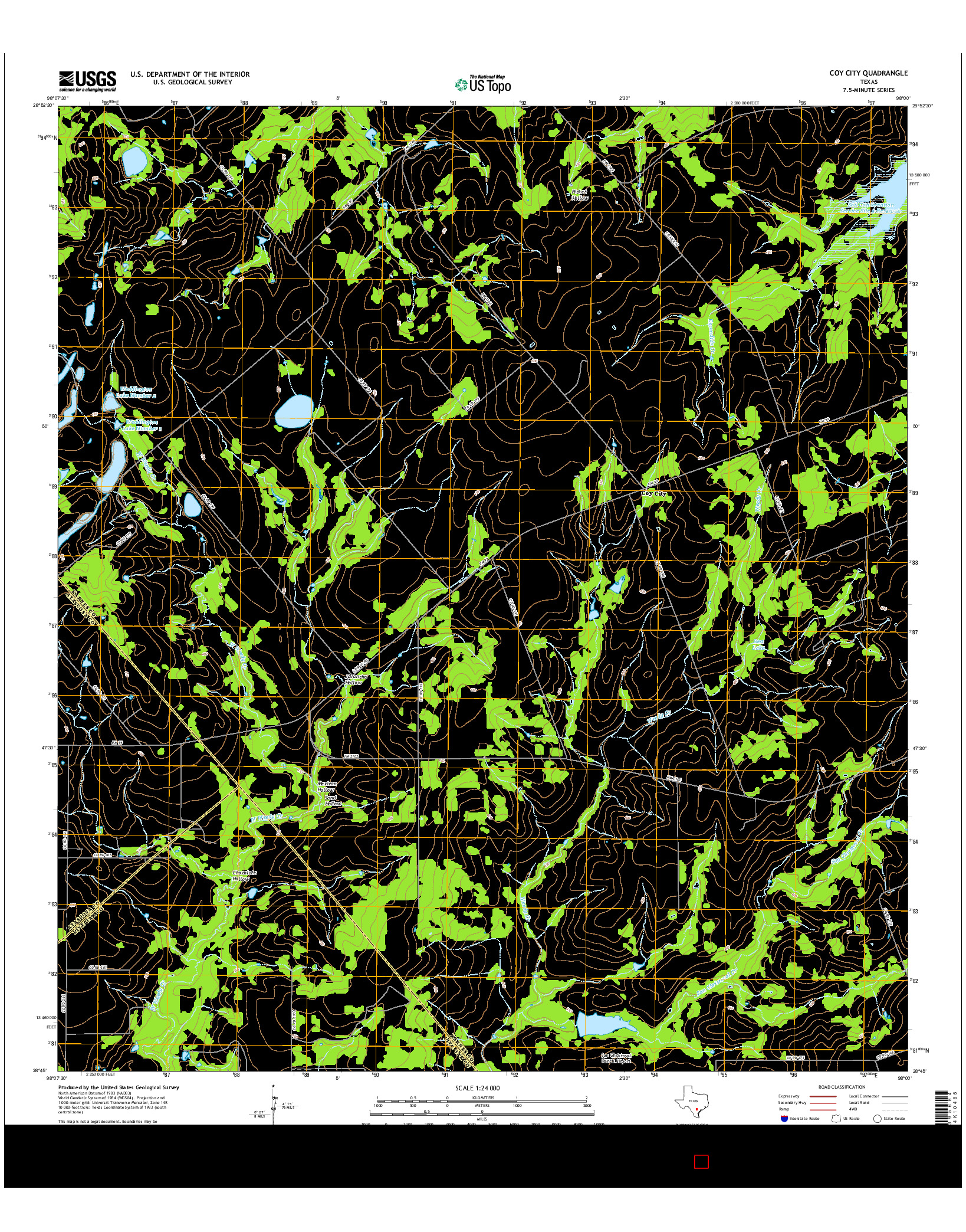 USGS US TOPO 7.5-MINUTE MAP FOR COY CITY, TX 2016