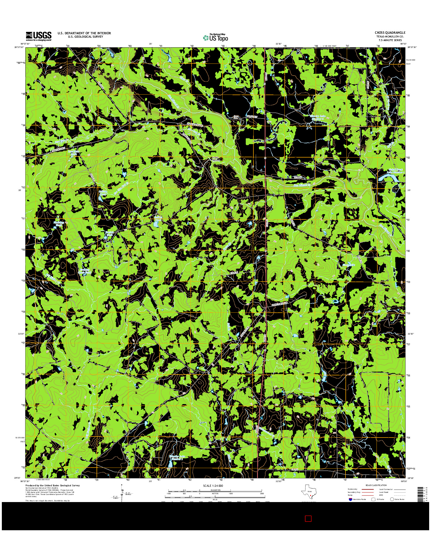 USGS US TOPO 7.5-MINUTE MAP FOR CROSS, TX 2016