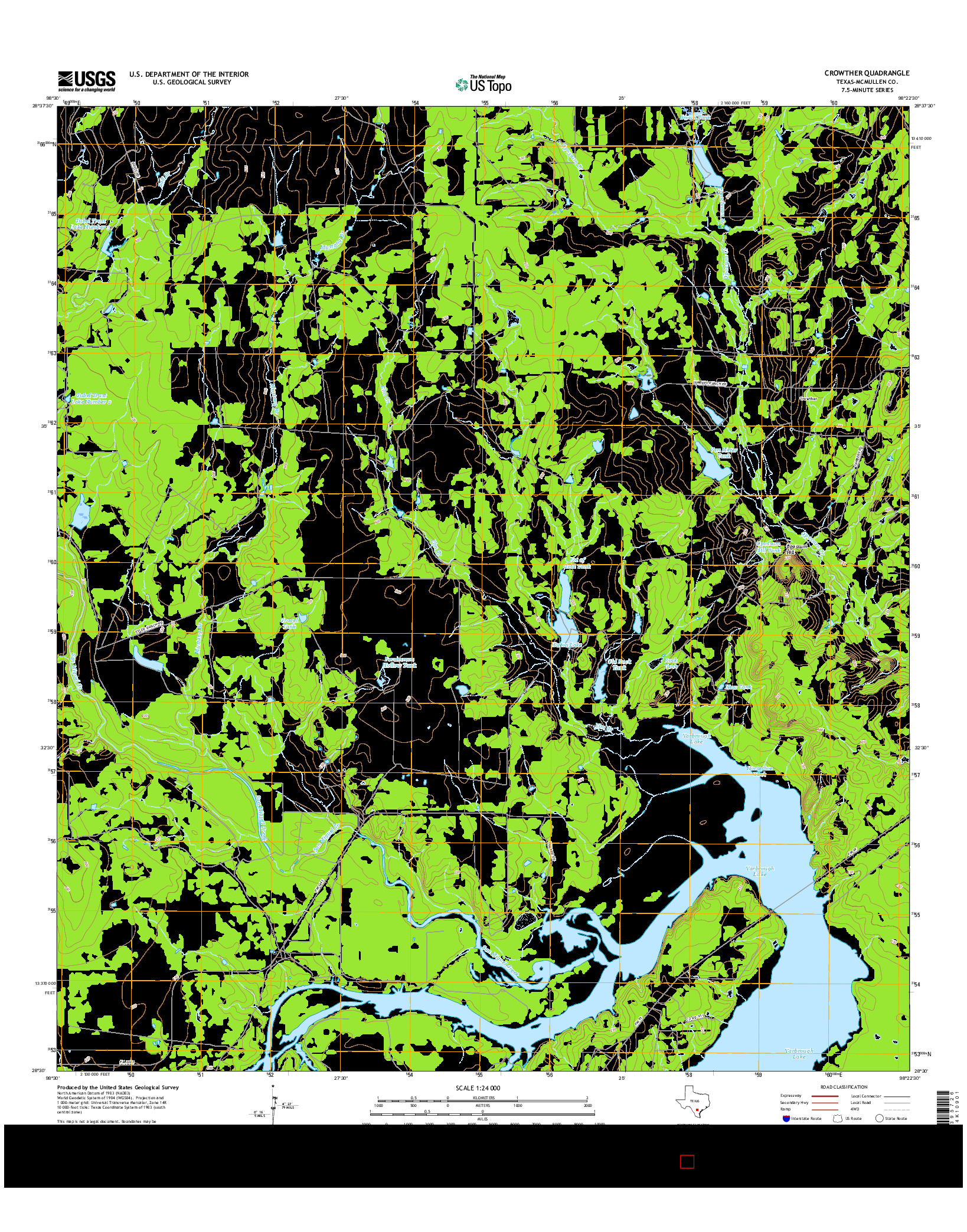 USGS US TOPO 7.5-MINUTE MAP FOR CROWTHER, TX 2016