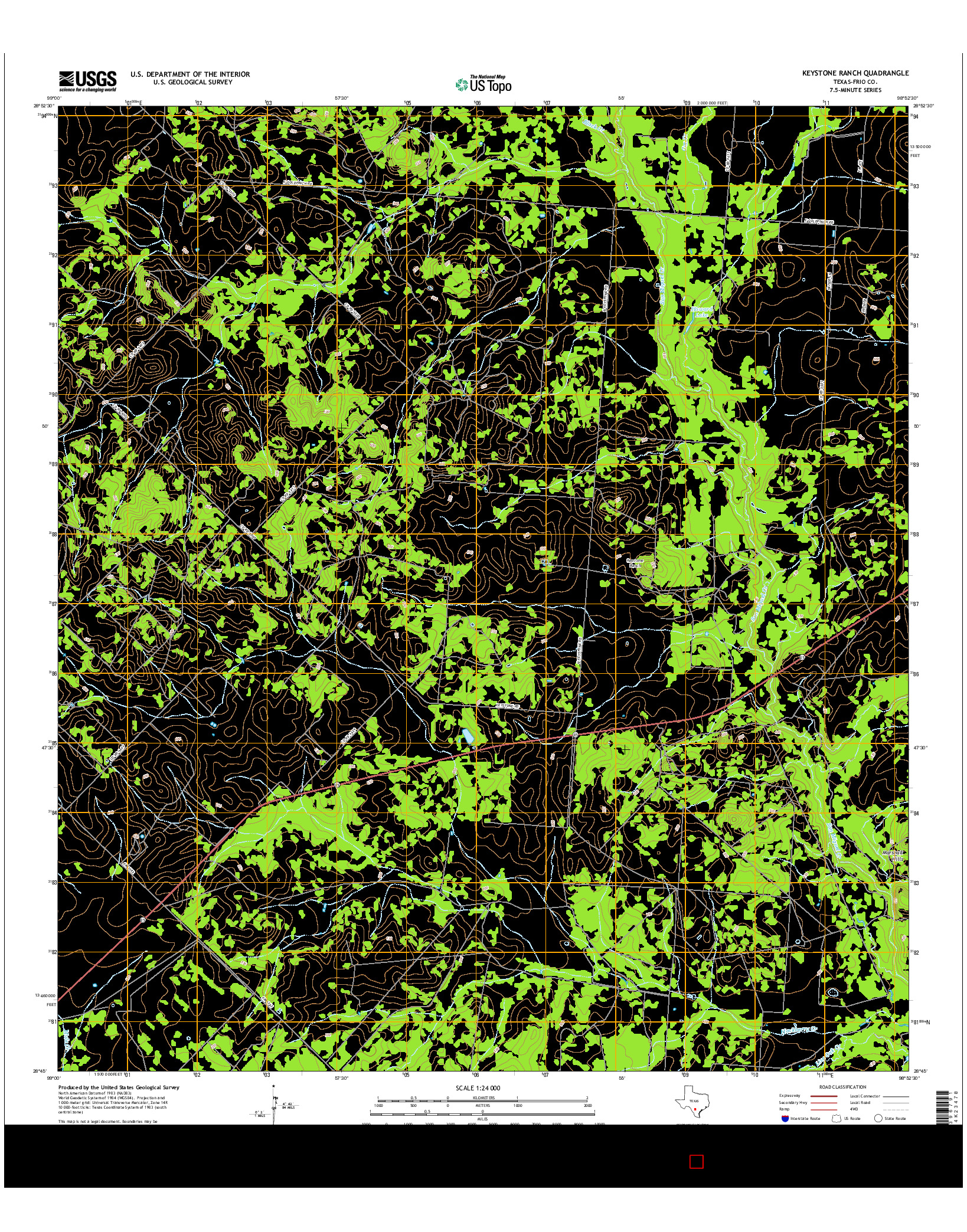 USGS US TOPO 7.5-MINUTE MAP FOR KEYSTONE RANCH, TX 2016