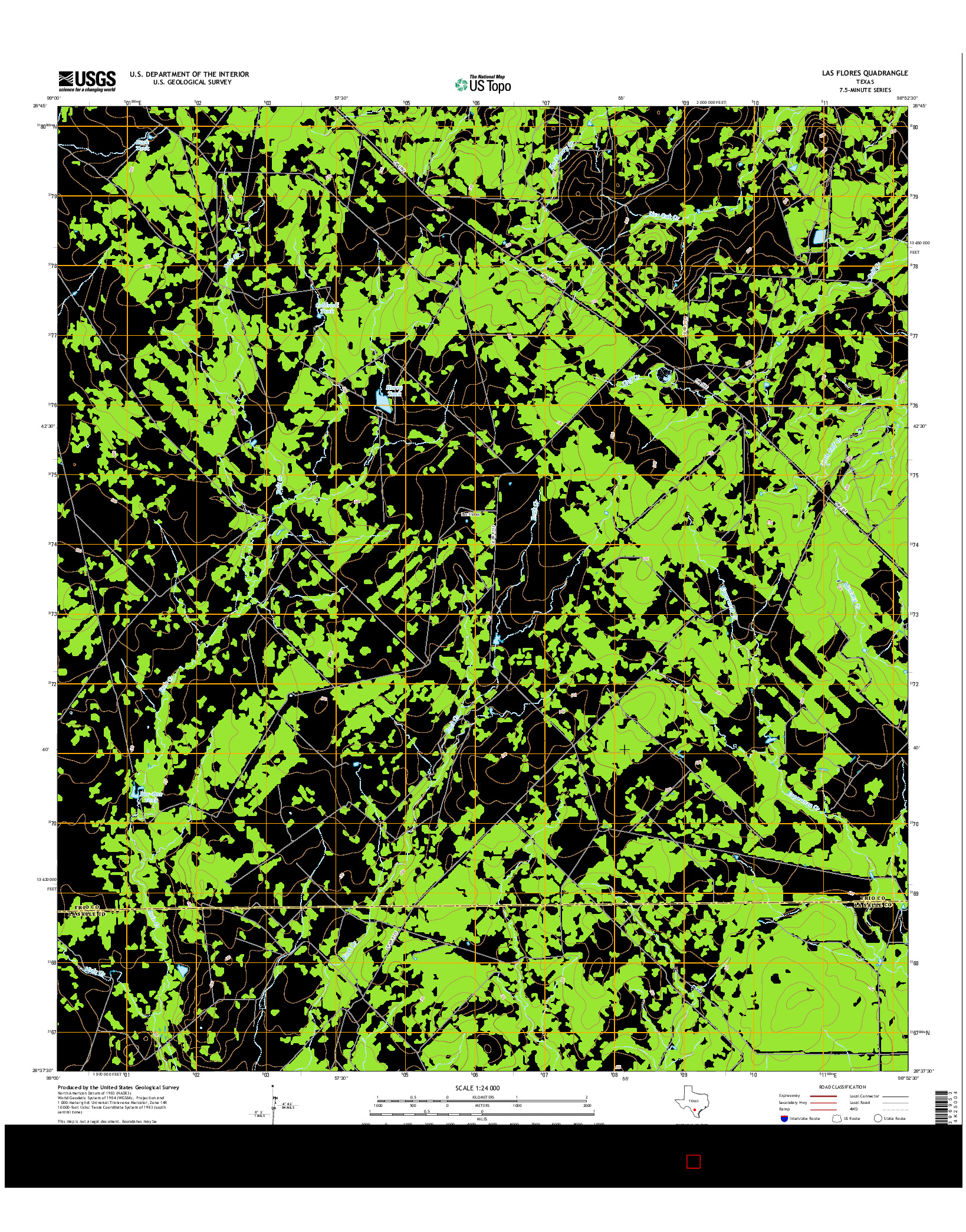 USGS US TOPO 7.5-MINUTE MAP FOR LAS FLORES, TX 2016