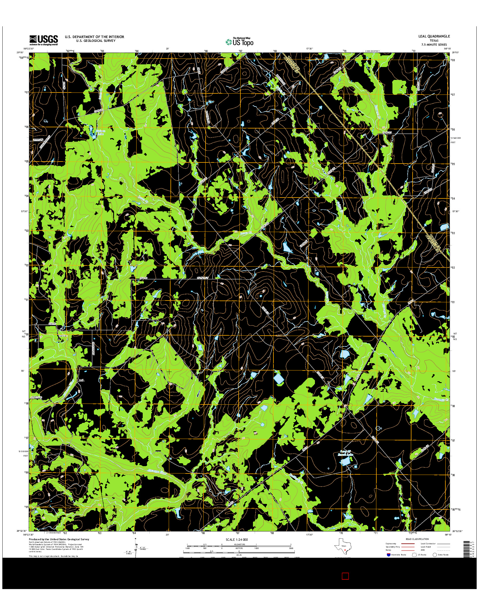 USGS US TOPO 7.5-MINUTE MAP FOR LEAL, TX 2016