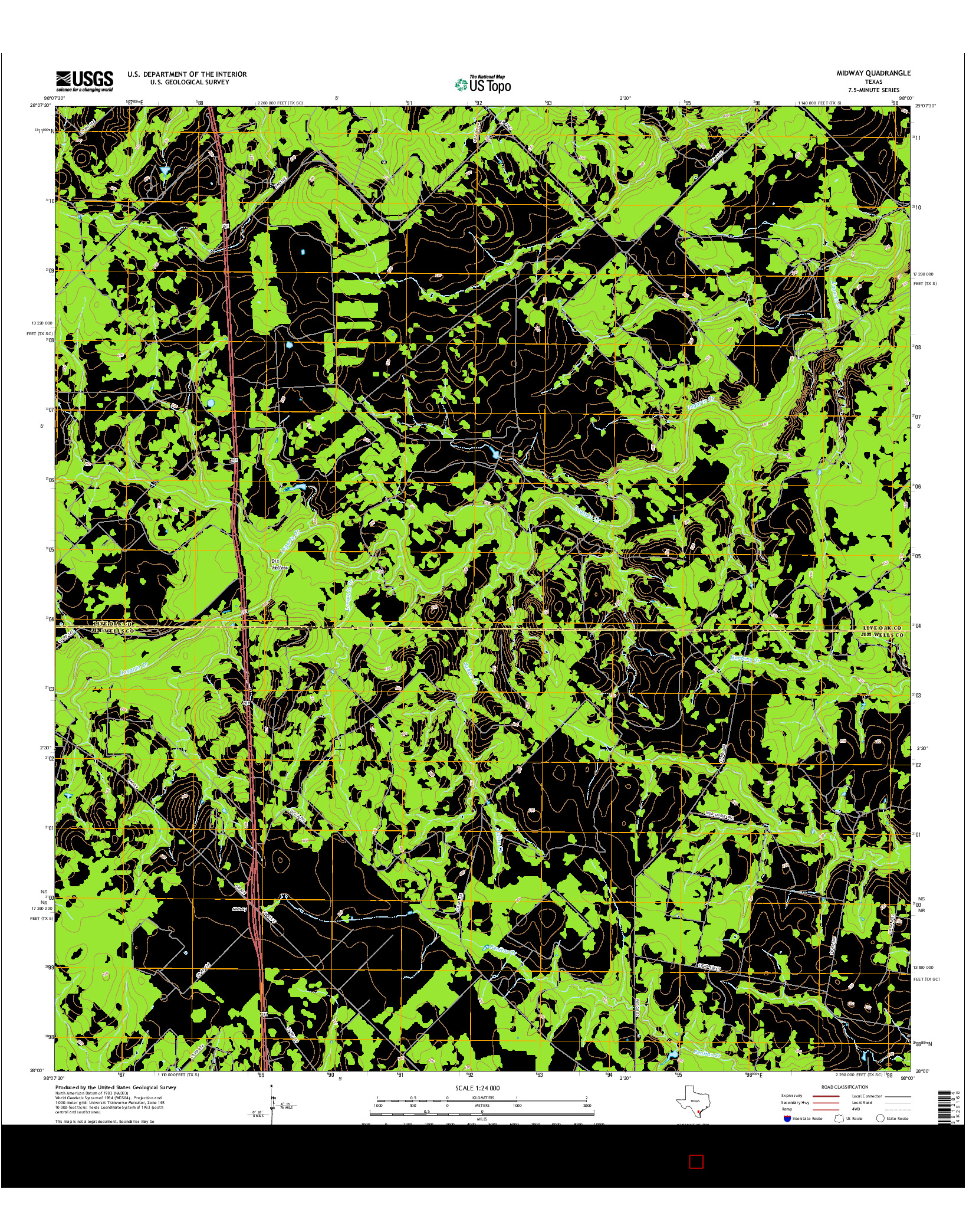 USGS US TOPO 7.5-MINUTE MAP FOR MIDWAY, TX 2016