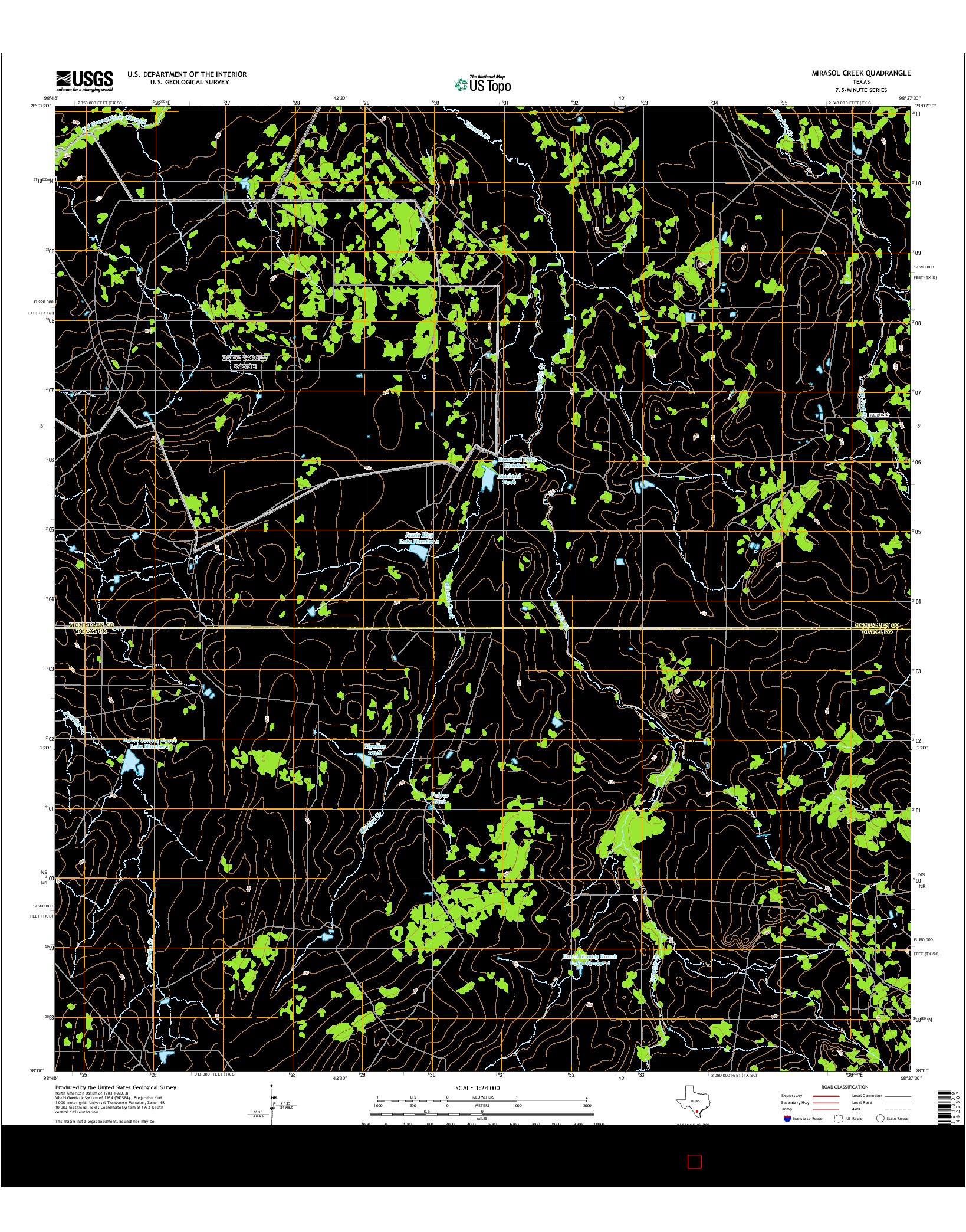 USGS US TOPO 7.5-MINUTE MAP FOR MIRASOL CREEK, TX 2016