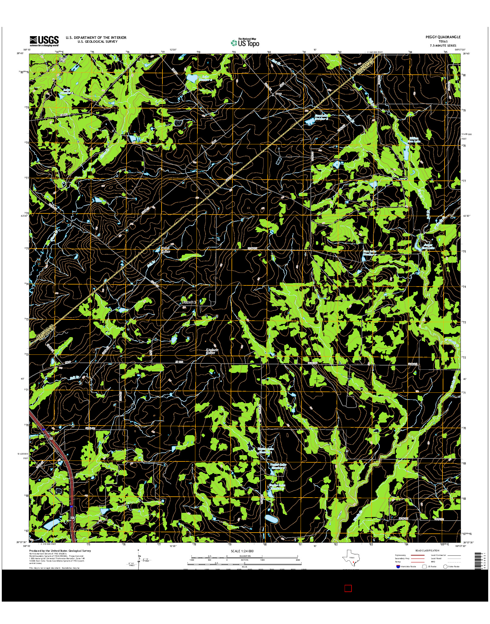 USGS US TOPO 7.5-MINUTE MAP FOR PEGGY, TX 2016