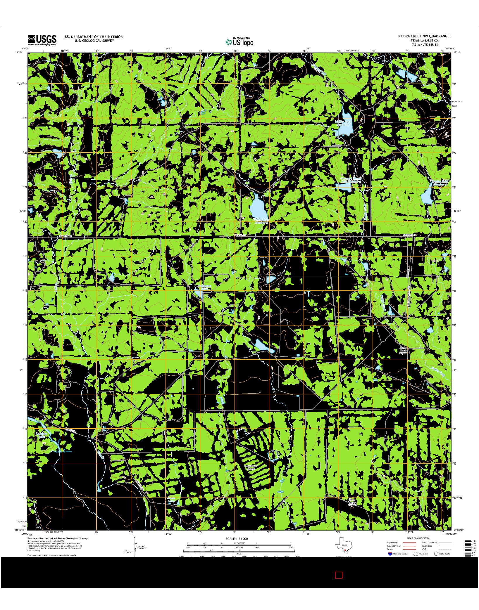 USGS US TOPO 7.5-MINUTE MAP FOR PIEDRA CREEK NW, TX 2016