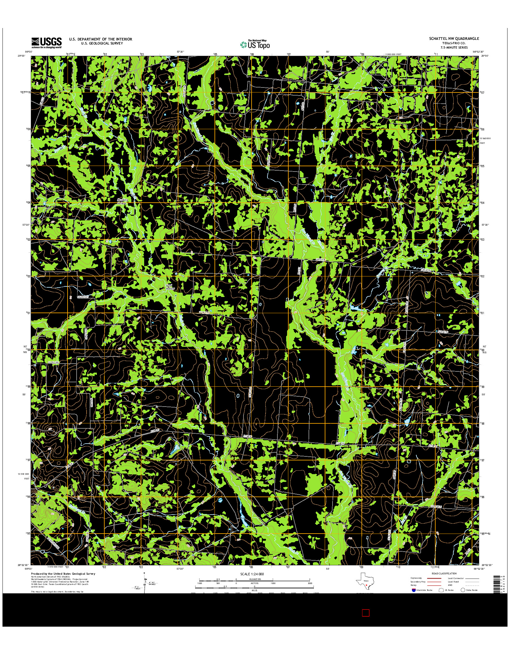 USGS US TOPO 7.5-MINUTE MAP FOR SCHATTEL NW, TX 2016