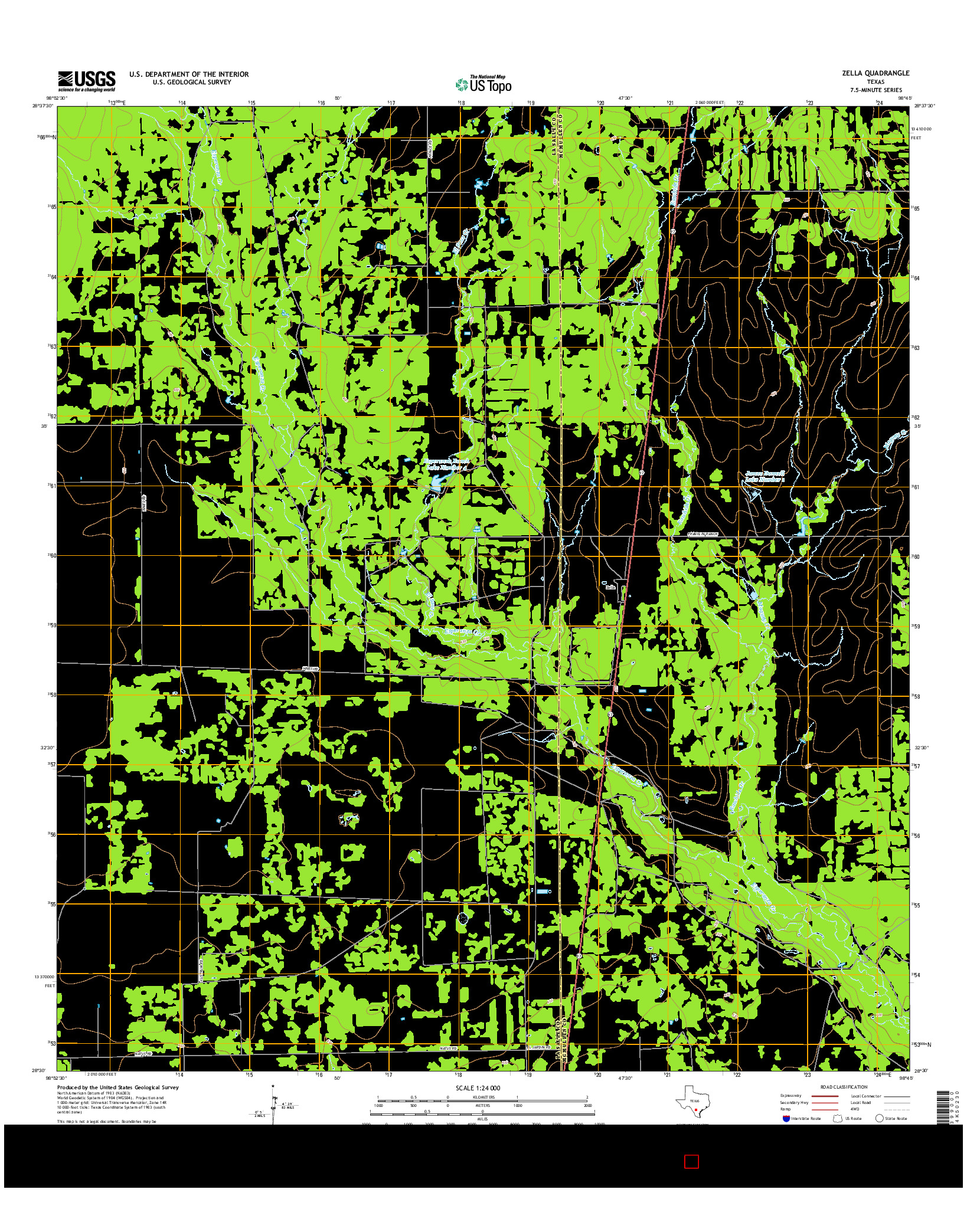 USGS US TOPO 7.5-MINUTE MAP FOR ZELLA, TX 2016