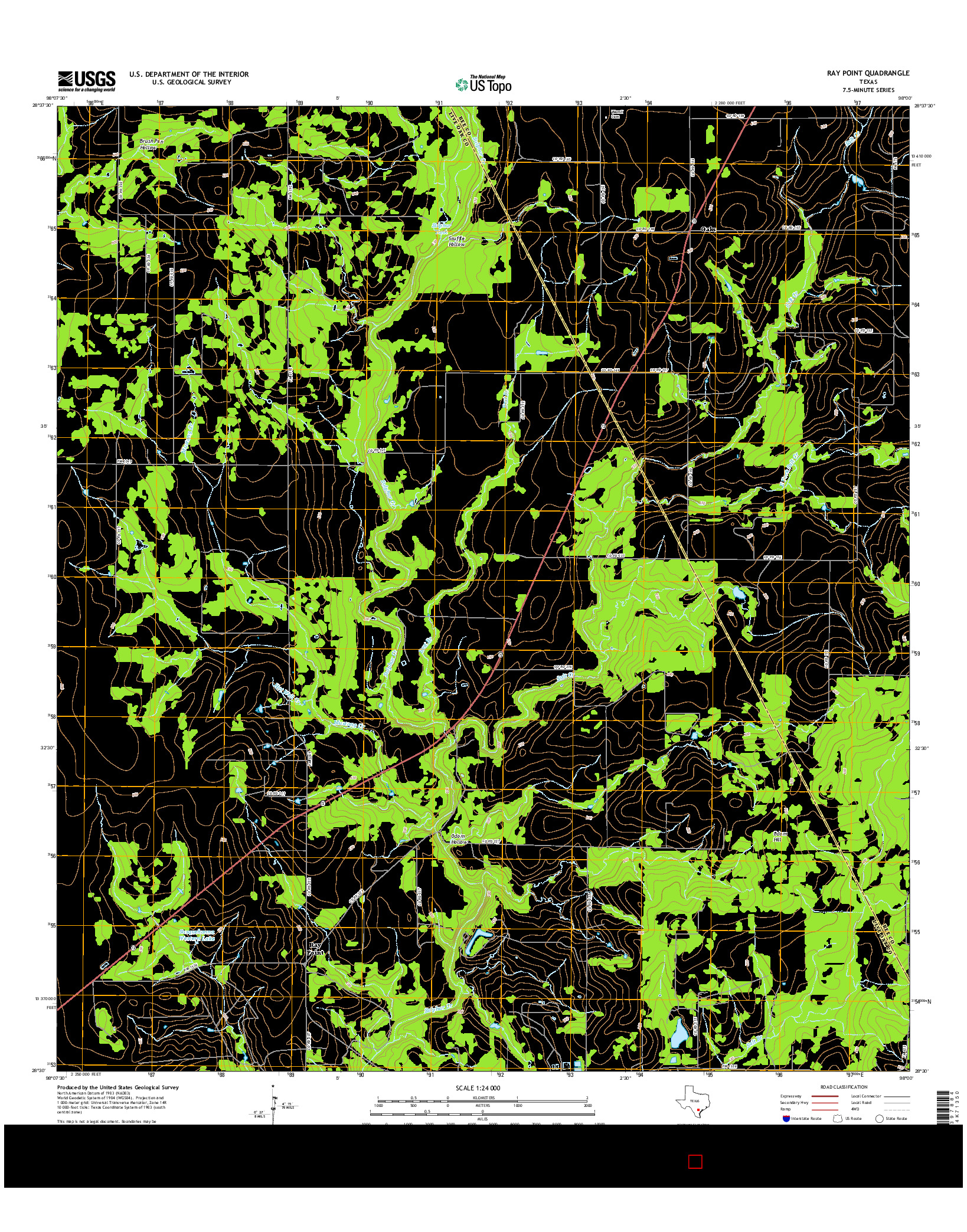 USGS US TOPO 7.5-MINUTE MAP FOR RAY POINT, TX 2016