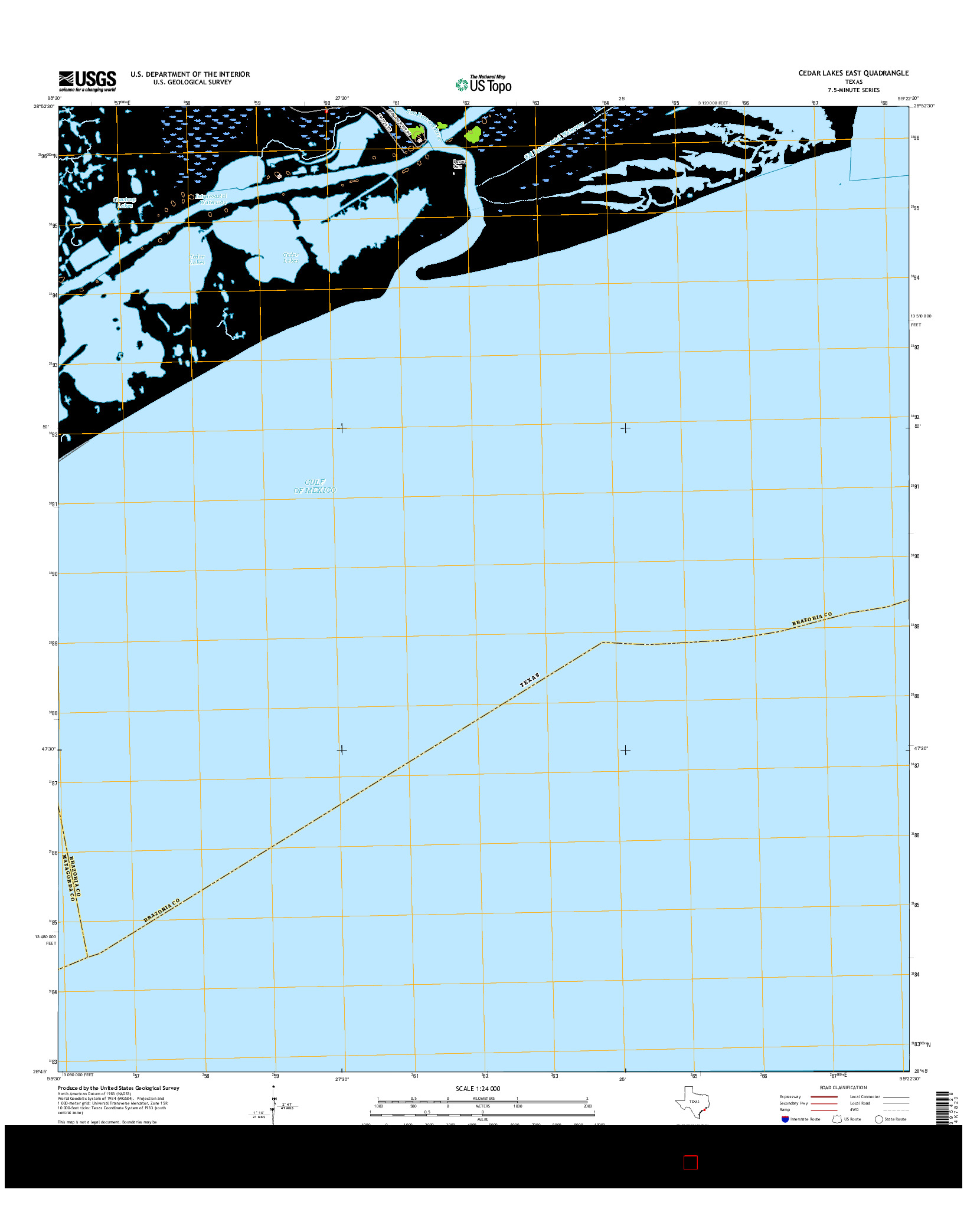 USGS US TOPO 7.5-MINUTE MAP FOR CEDAR LAKES EAST, TX 2016