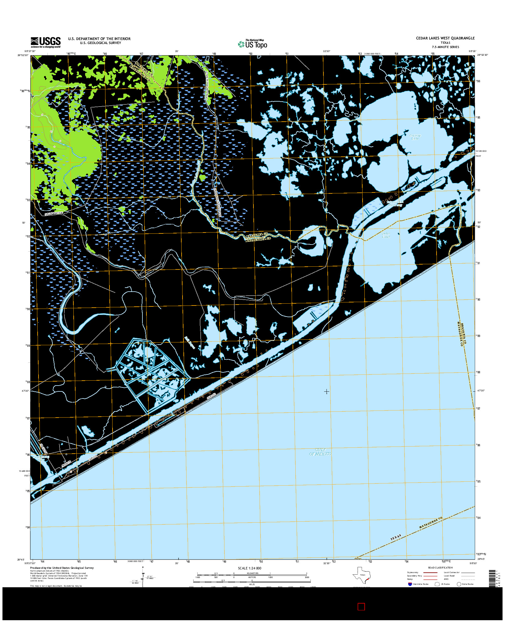 USGS US TOPO 7.5-MINUTE MAP FOR CEDAR LAKES WEST, TX 2016