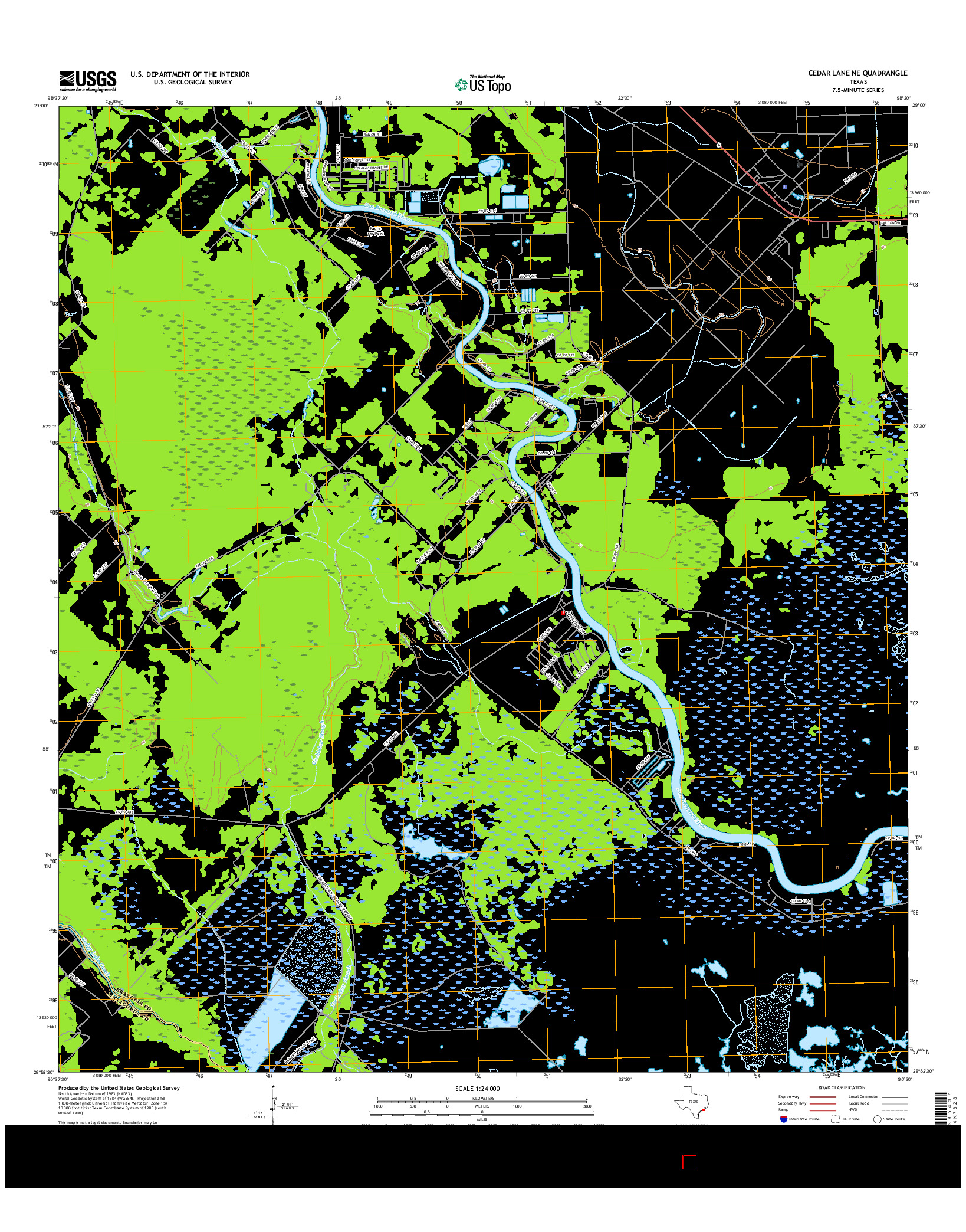 USGS US TOPO 7.5-MINUTE MAP FOR CEDAR LANE NE, TX 2016