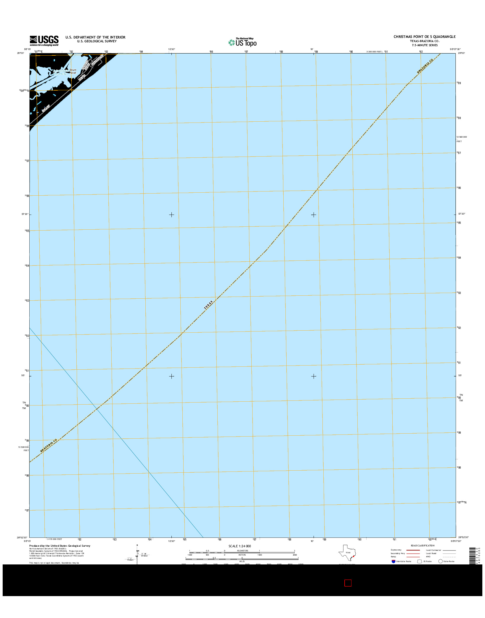 USGS US TOPO 7.5-MINUTE MAP FOR CHRISTMAS POINT OE S, TX 2016