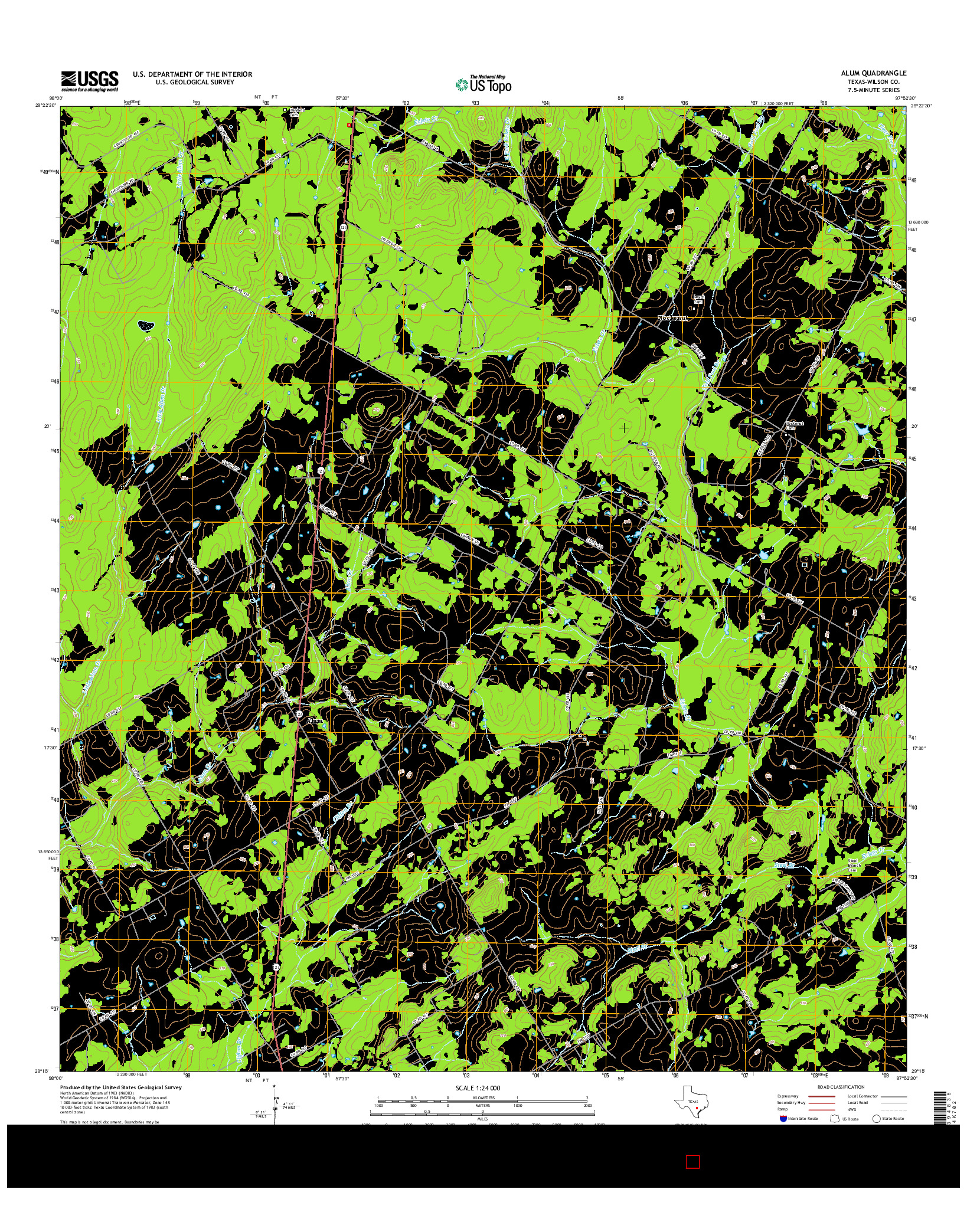 USGS US TOPO 7.5-MINUTE MAP FOR ALUM, TX 2016