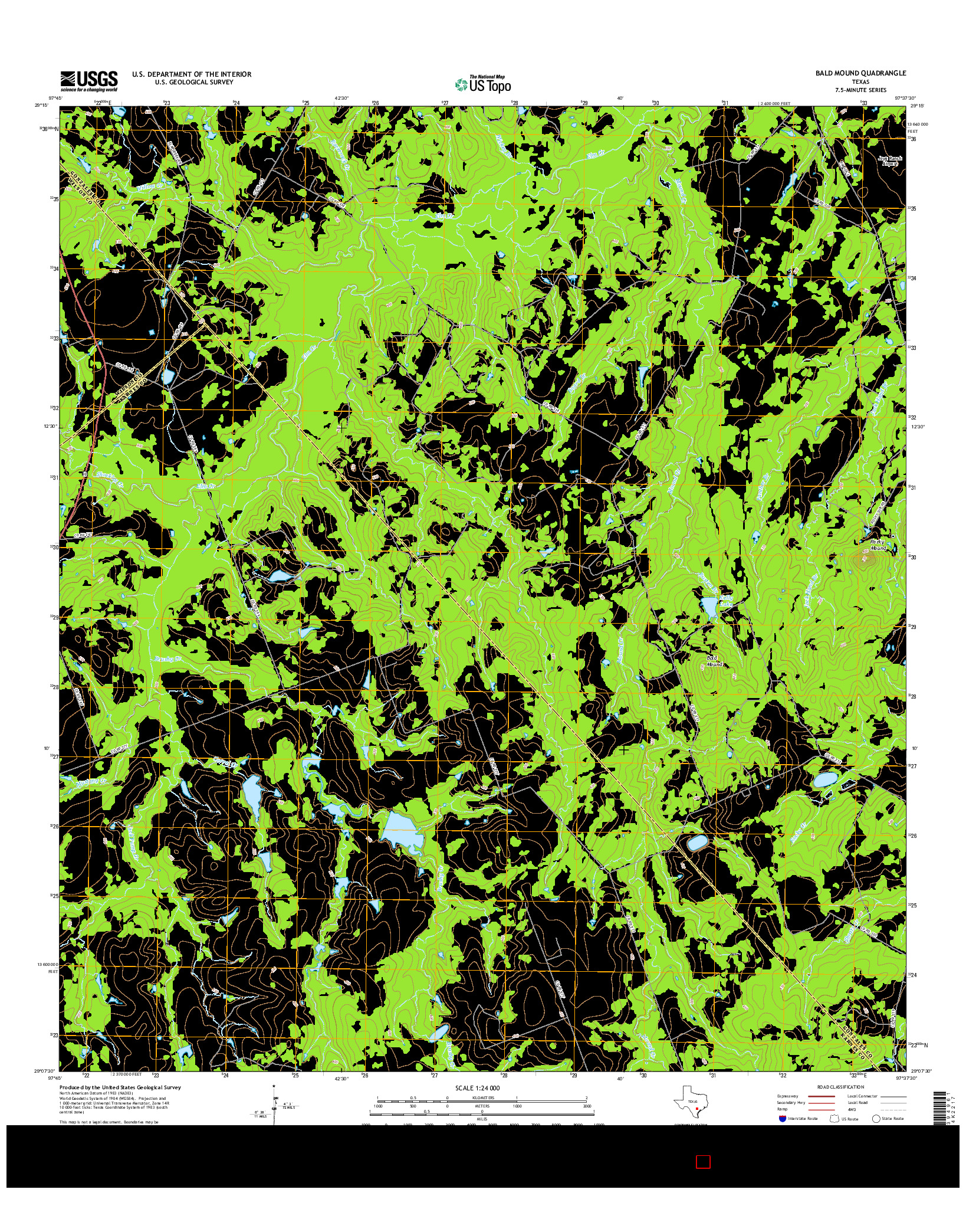 USGS US TOPO 7.5-MINUTE MAP FOR BALD MOUND, TX 2016