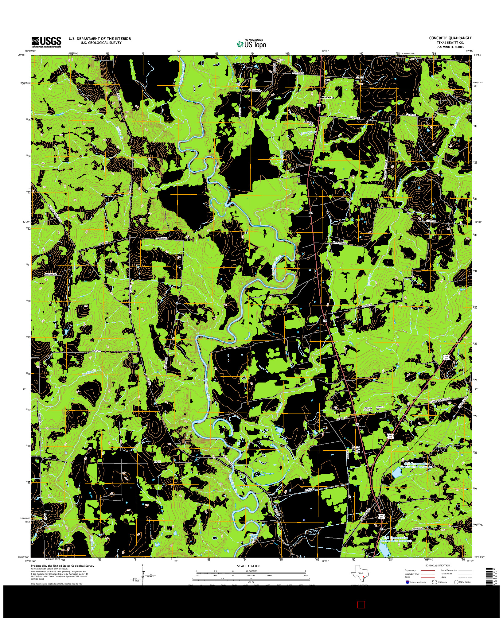 USGS US TOPO 7.5-MINUTE MAP FOR CONCRETE, TX 2016