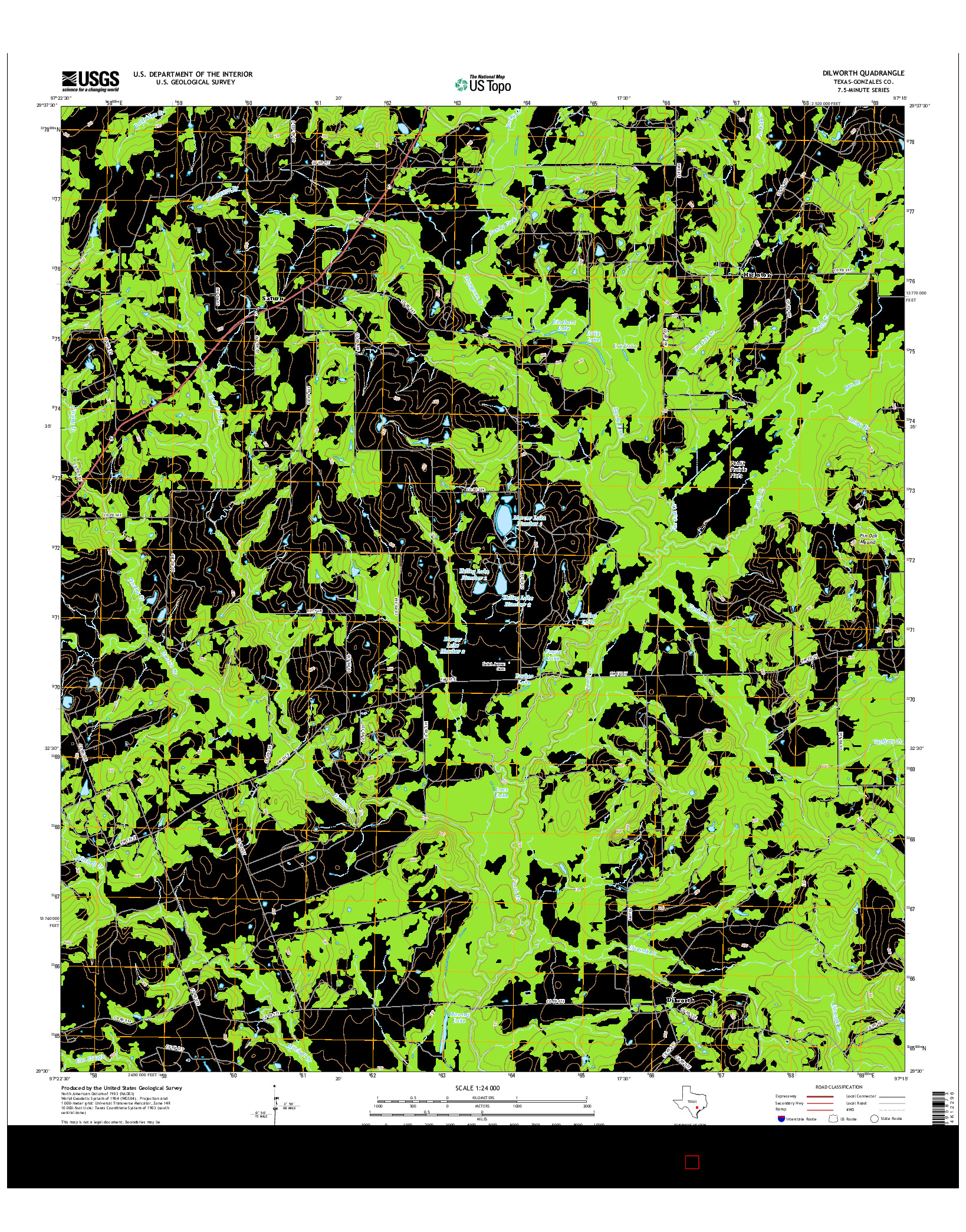 USGS US TOPO 7.5-MINUTE MAP FOR DILWORTH, TX 2016