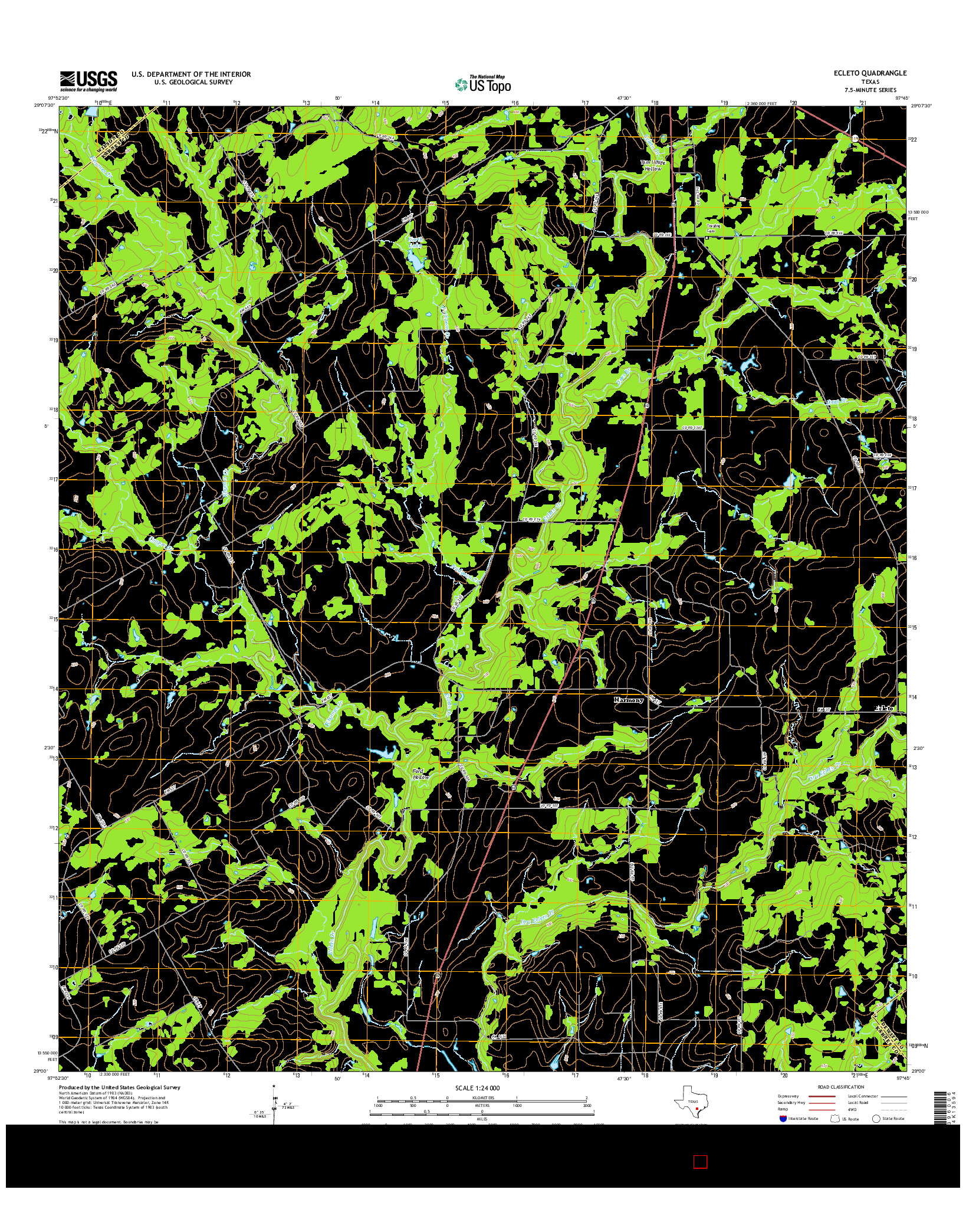 USGS US TOPO 7.5-MINUTE MAP FOR ECLETO, TX 2016