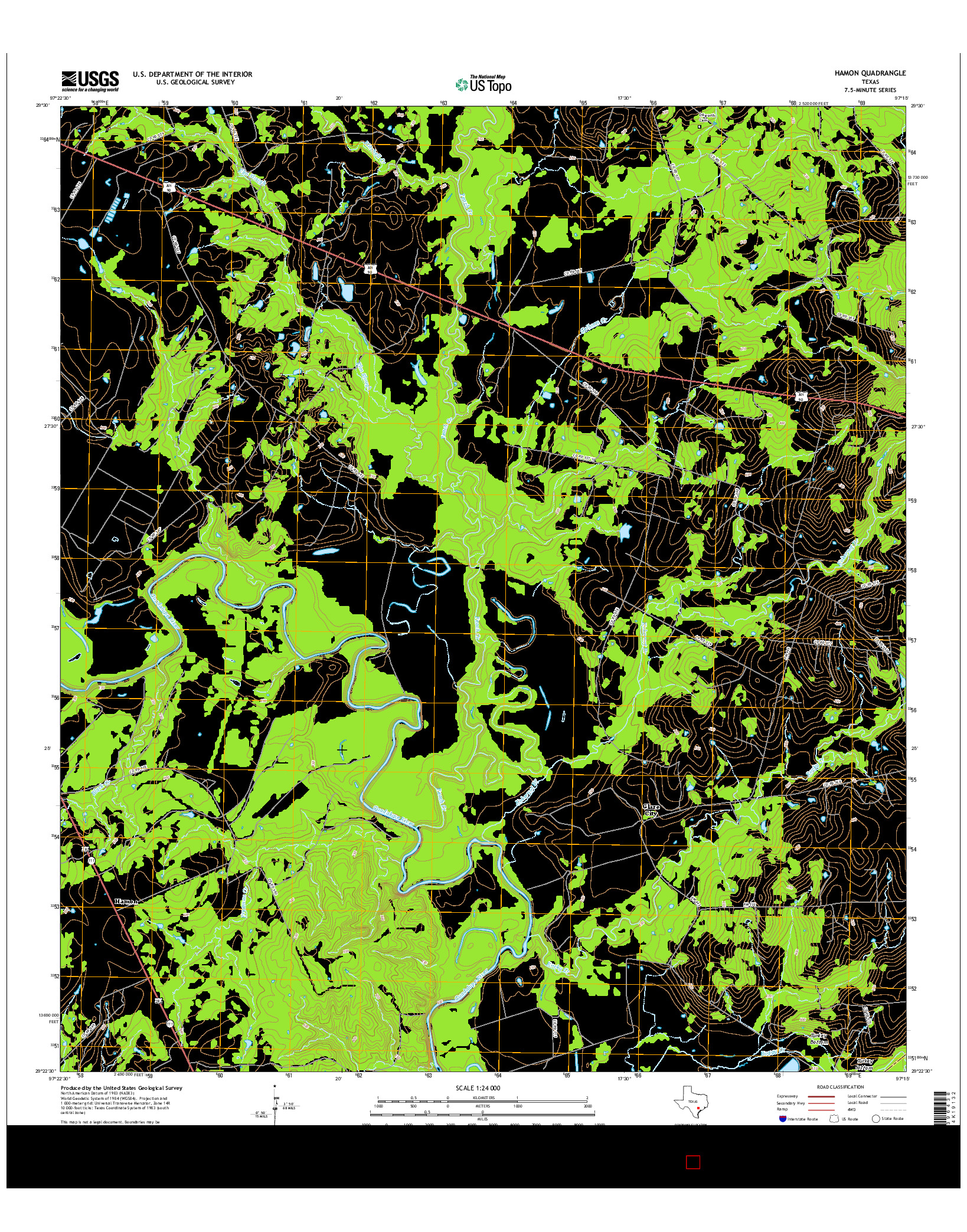 USGS US TOPO 7.5-MINUTE MAP FOR HAMON, TX 2016