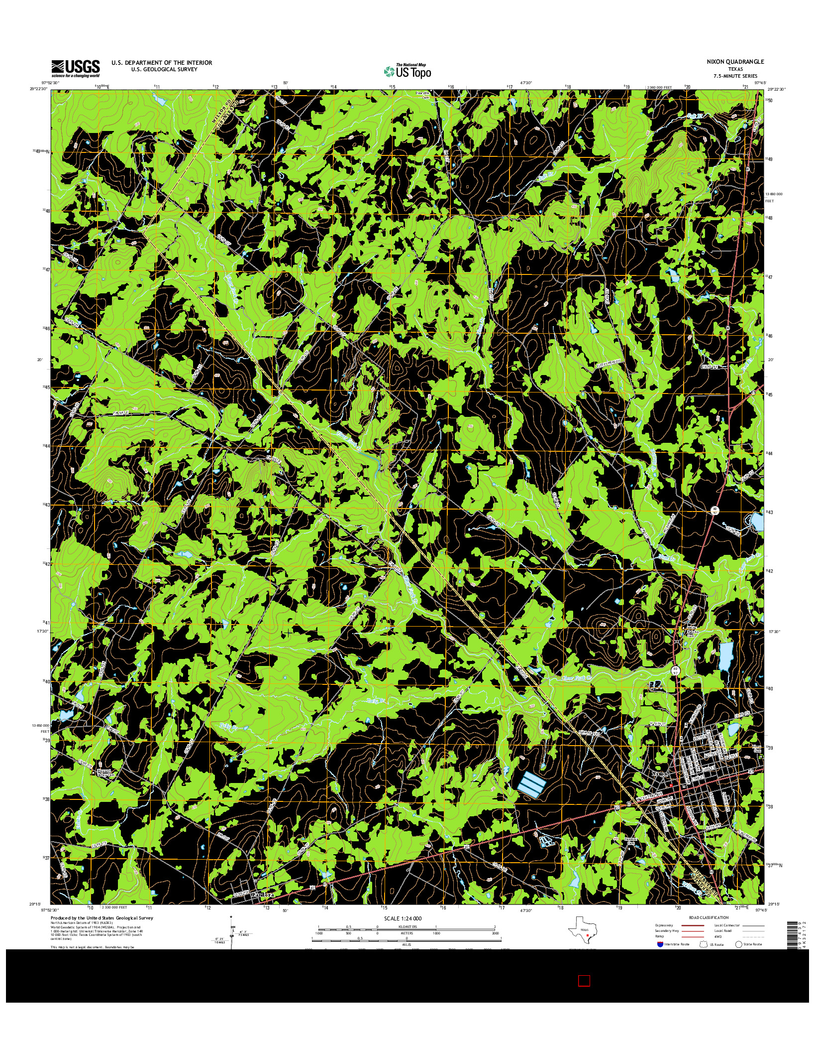 USGS US TOPO 7.5-MINUTE MAP FOR NIXON, TX 2016