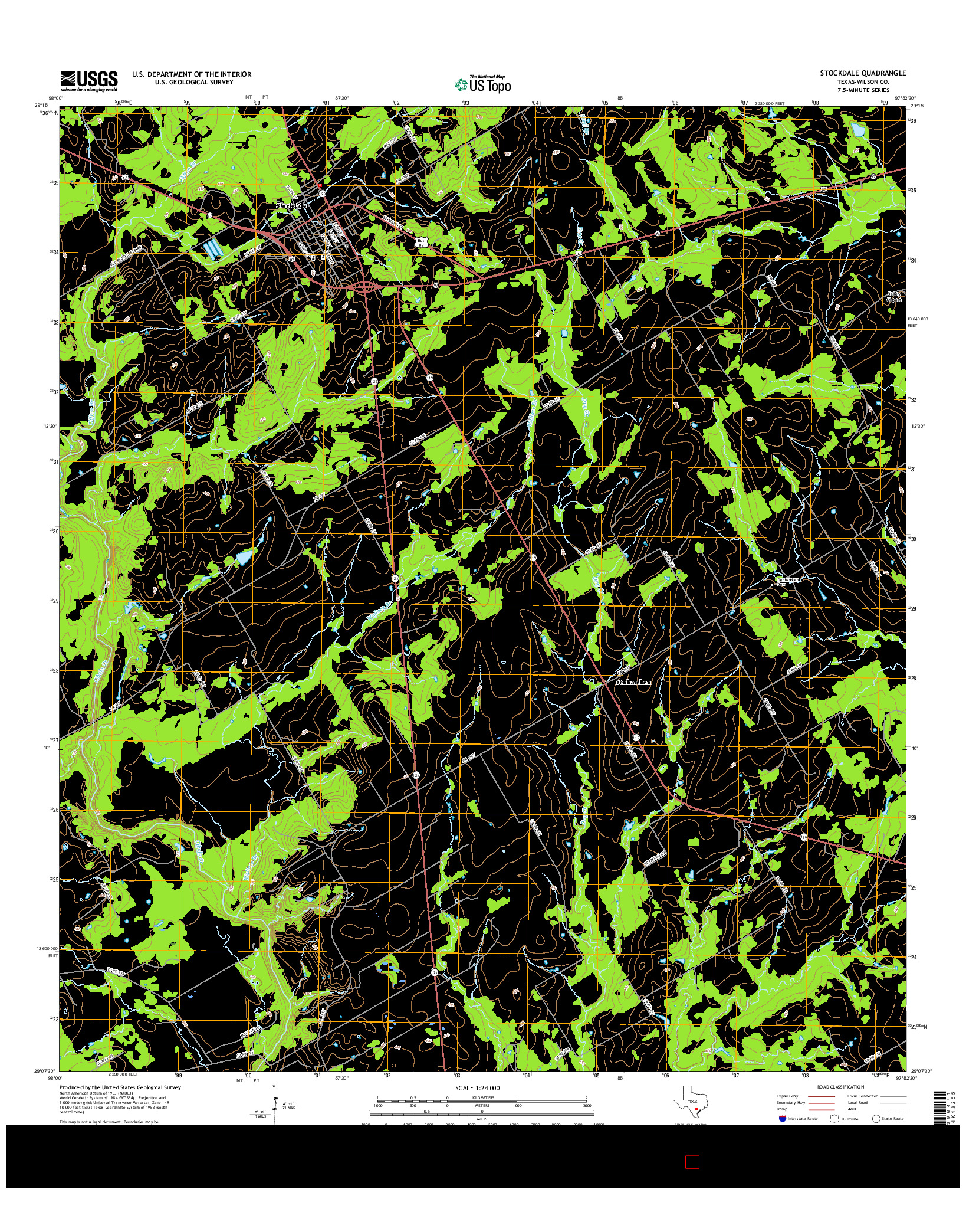 USGS US TOPO 7.5-MINUTE MAP FOR STOCKDALE, TX 2016