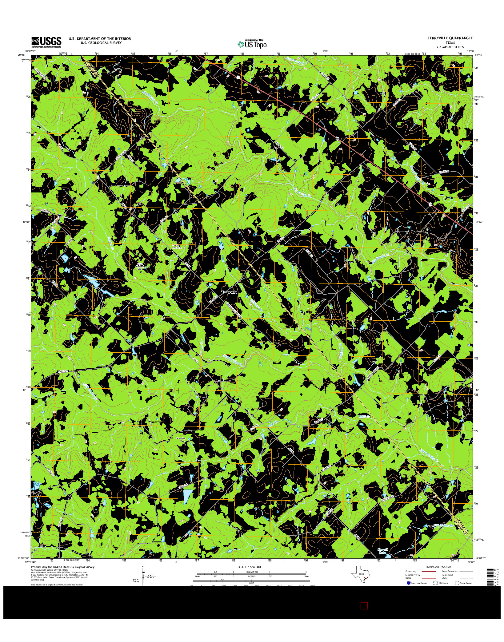 USGS US TOPO 7.5-MINUTE MAP FOR TERRYVILLE, TX 2016