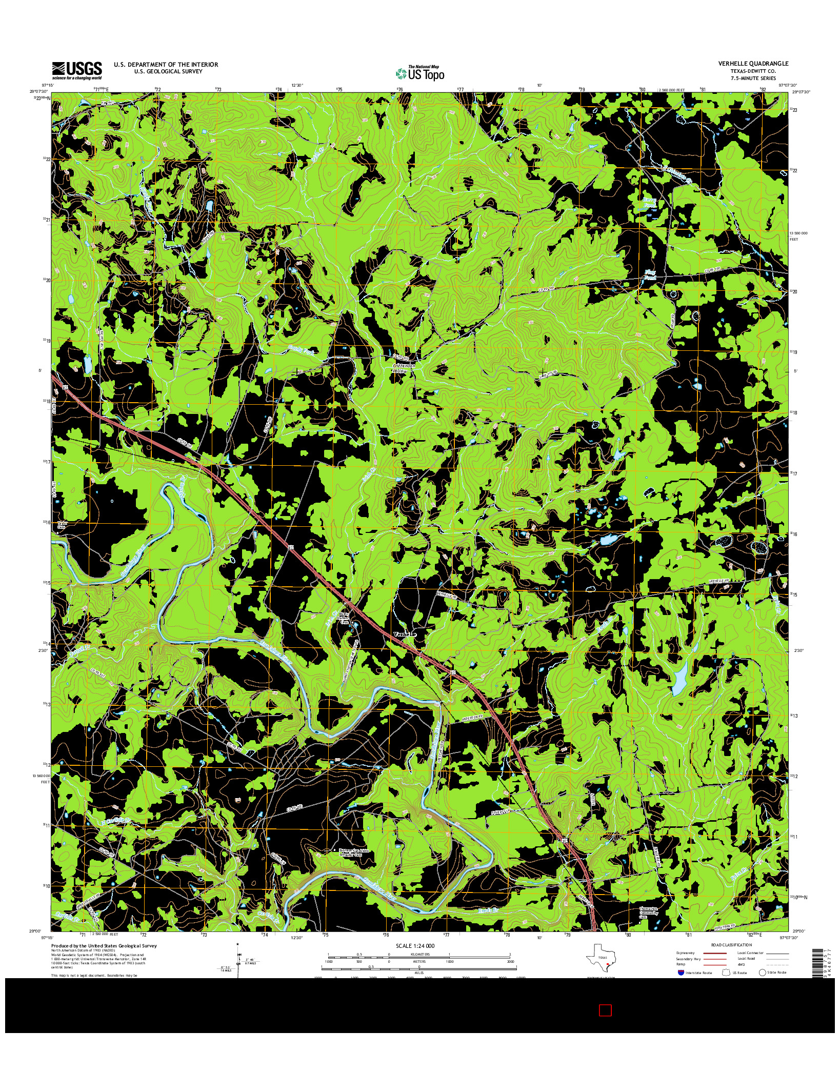 USGS US TOPO 7.5-MINUTE MAP FOR VERHELLE, TX 2016