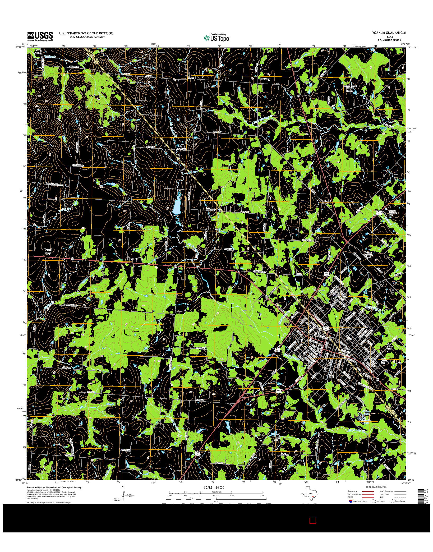 USGS US TOPO 7.5-MINUTE MAP FOR YOAKUM, TX 2016