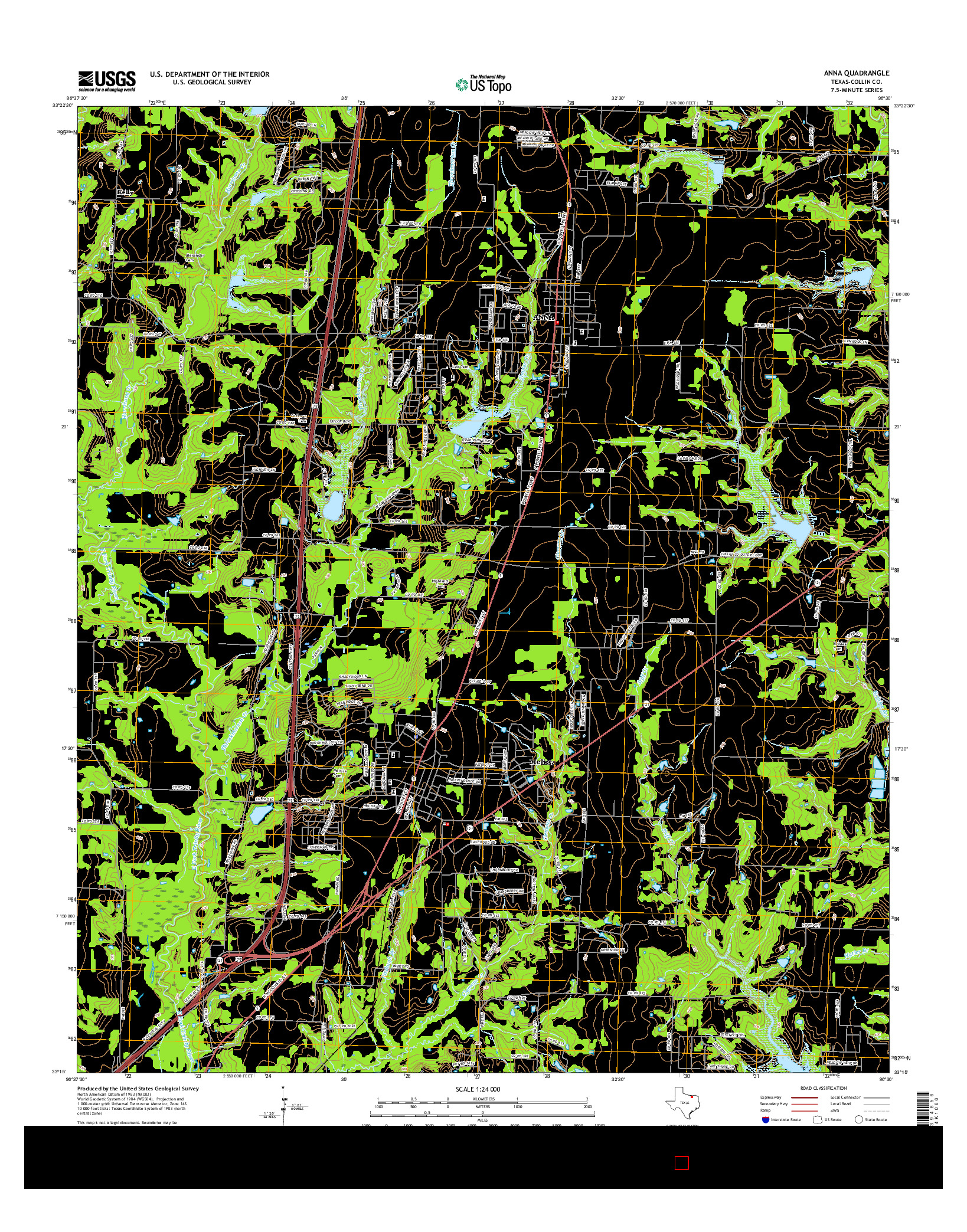 USGS US TOPO 7.5-MINUTE MAP FOR ANNA, TX 2016