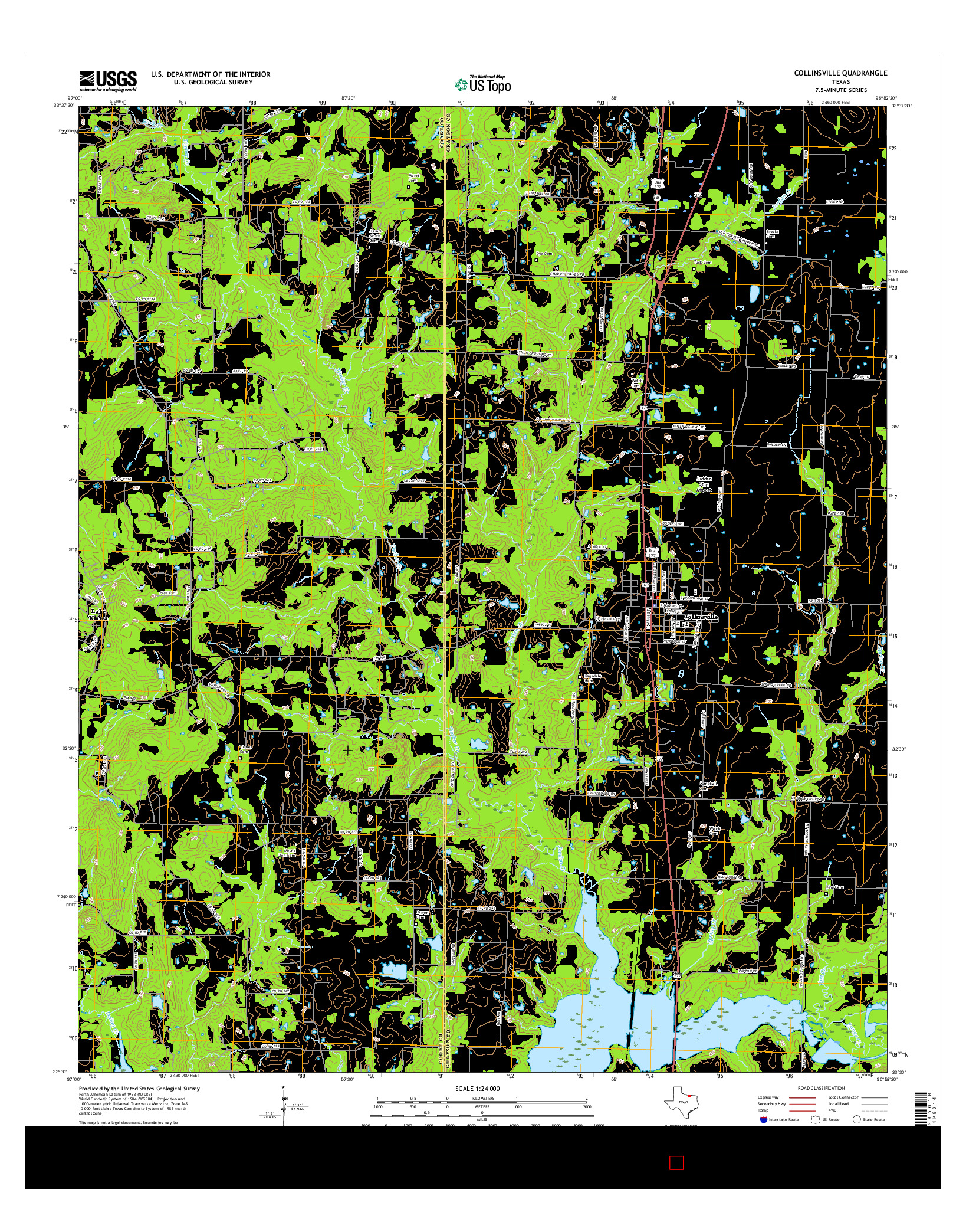 USGS US TOPO 7.5-MINUTE MAP FOR COLLINSVILLE, TX 2016