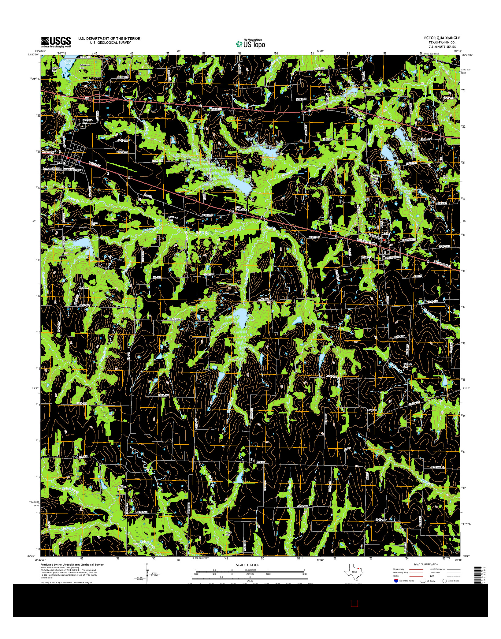 USGS US TOPO 7.5-MINUTE MAP FOR ECTOR, TX 2016