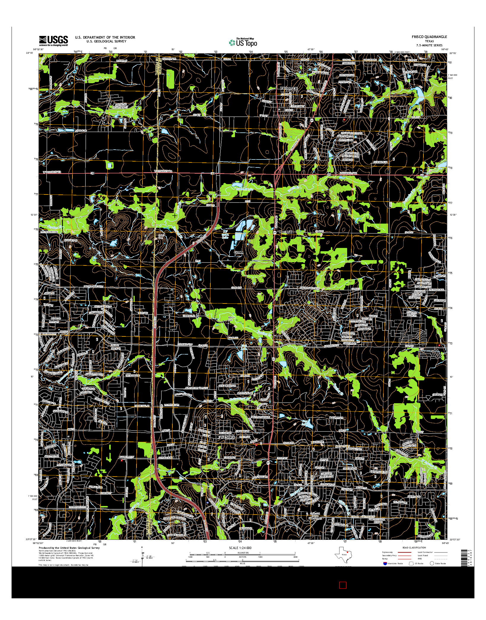 USGS US TOPO 7.5-MINUTE MAP FOR FRISCO, TX 2016