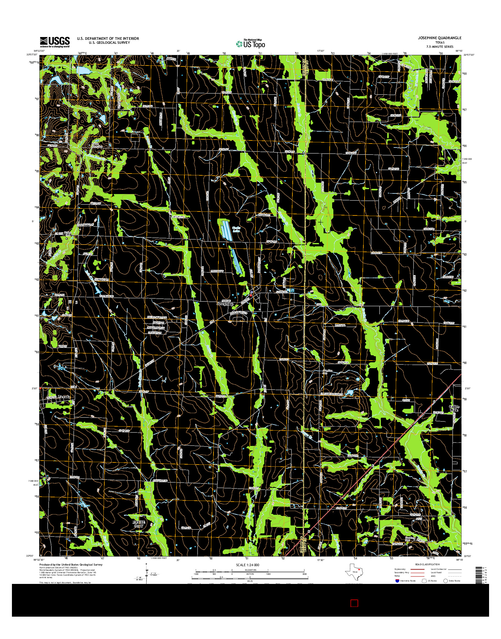 USGS US TOPO 7.5-MINUTE MAP FOR JOSEPHINE, TX 2016