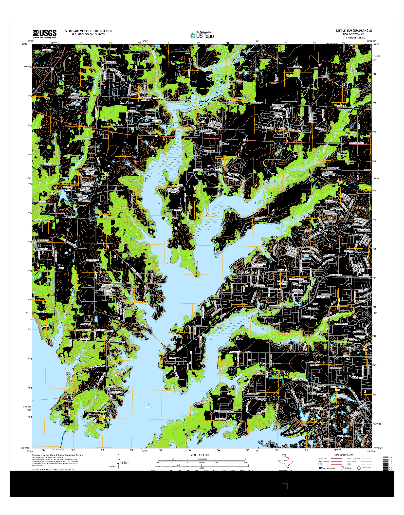 USGS US TOPO 7.5-MINUTE MAP FOR LITTLE ELM, TX 2016