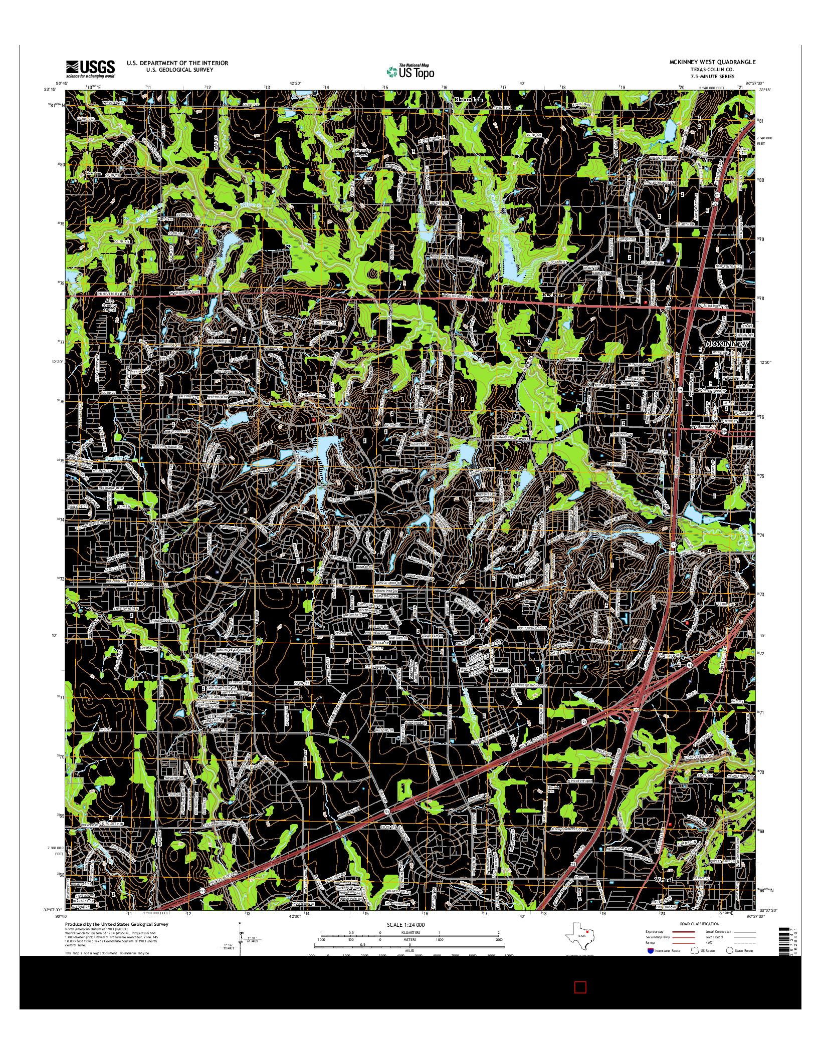 USGS US TOPO 7.5-MINUTE MAP FOR MCKINNEY WEST, TX 2016