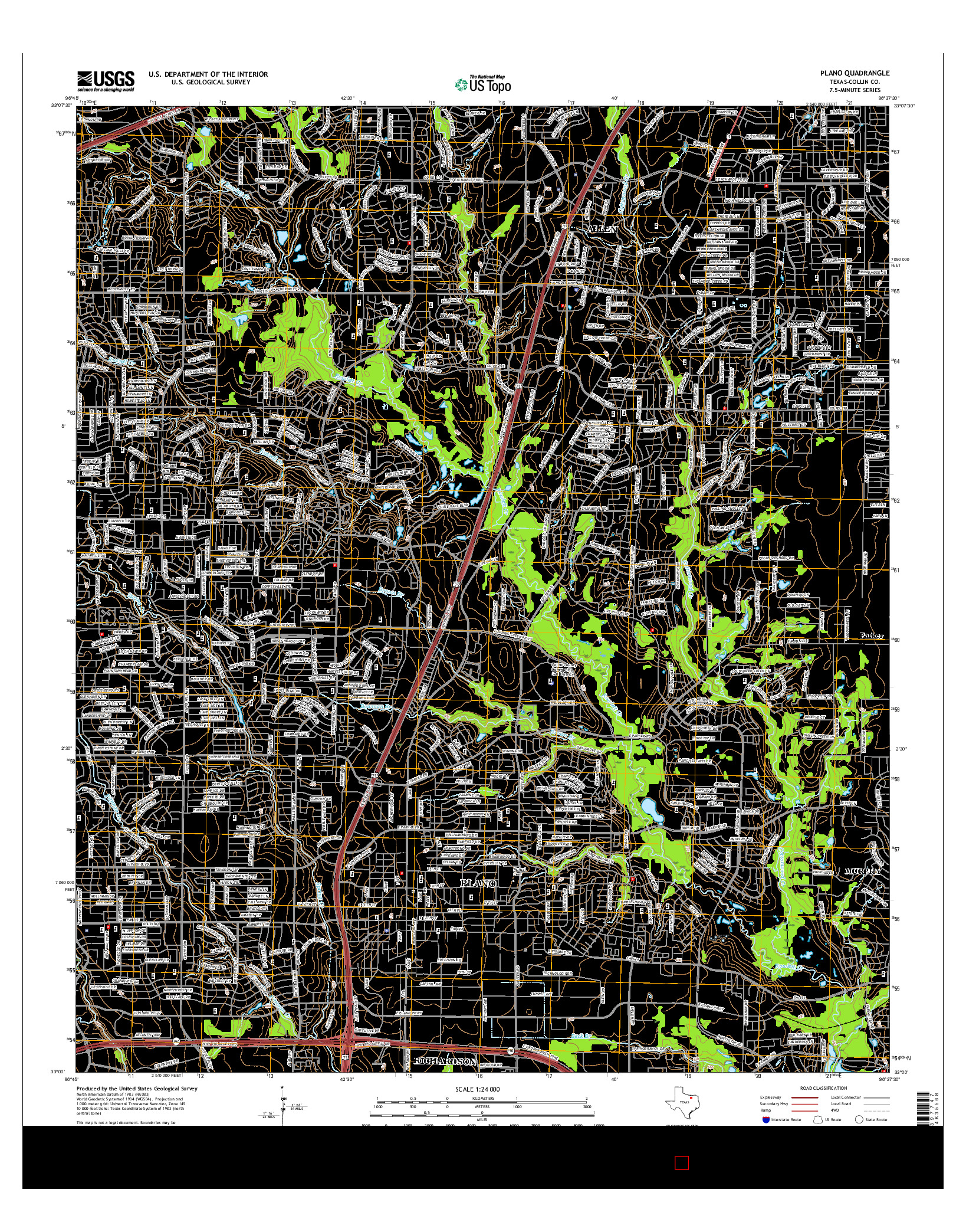 USGS US TOPO 7.5-MINUTE MAP FOR PLANO, TX 2016