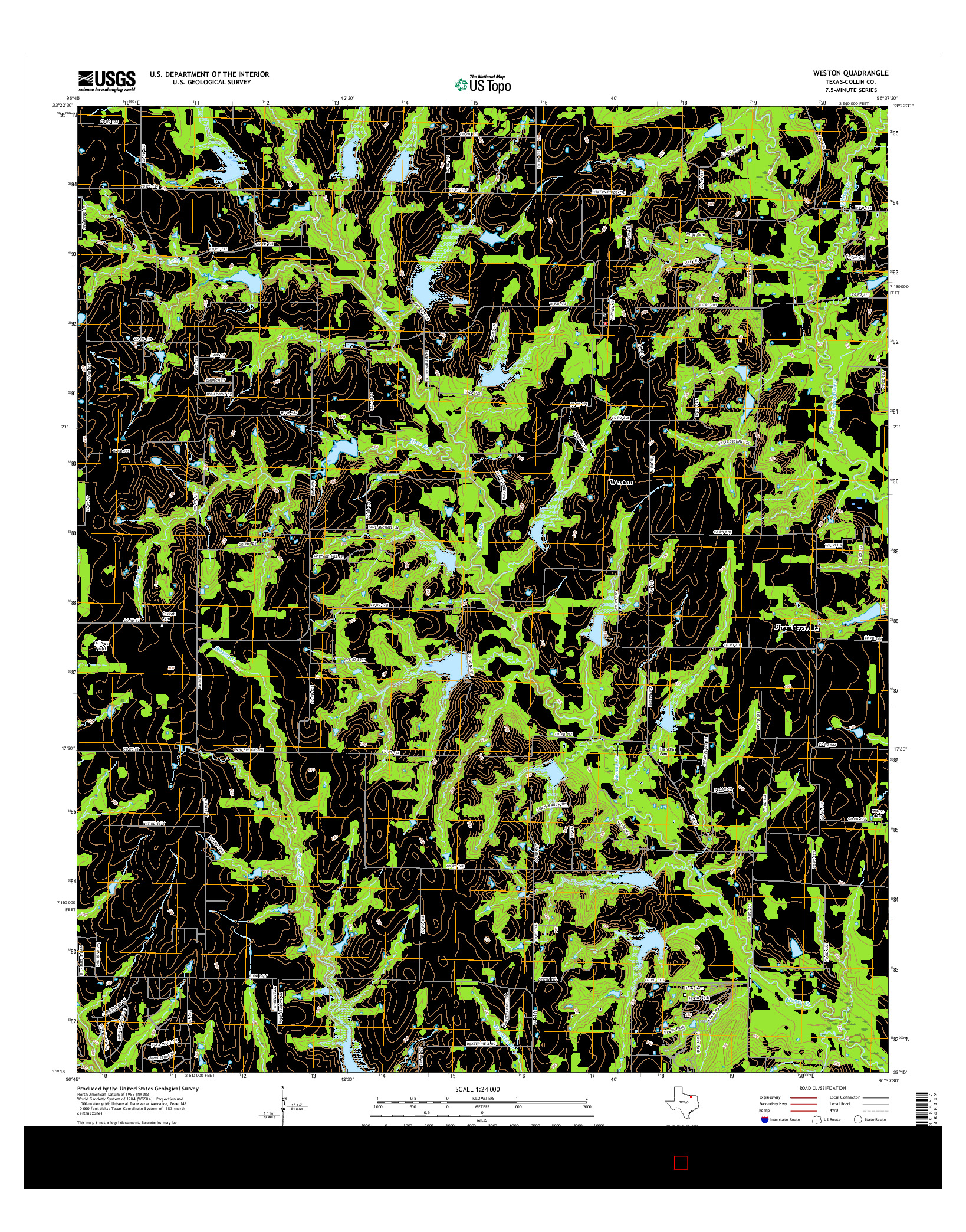 USGS US TOPO 7.5-MINUTE MAP FOR WESTON, TX 2016