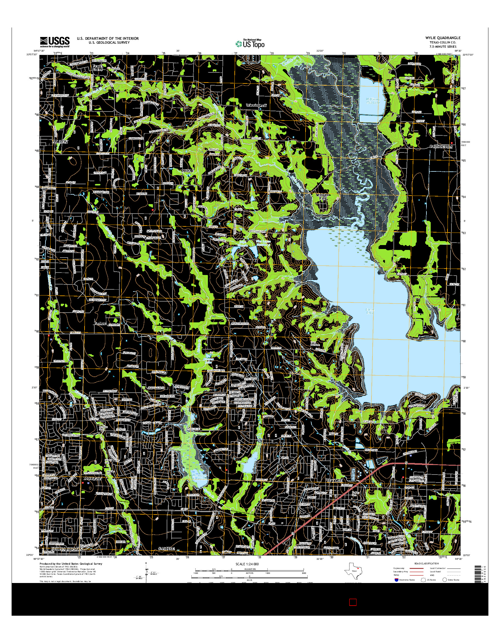 USGS US TOPO 7.5-MINUTE MAP FOR WYLIE, TX 2016