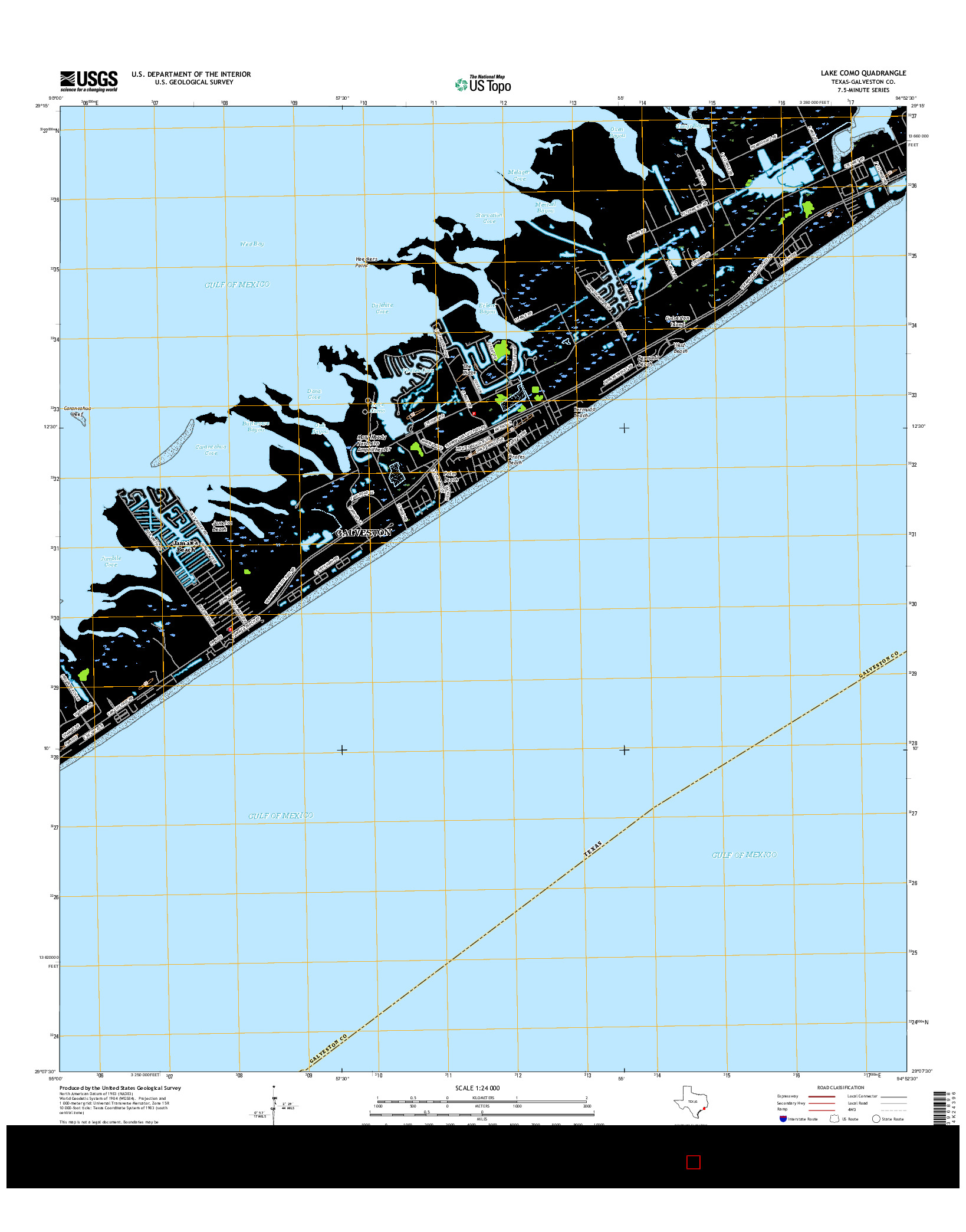 USGS US TOPO 7.5-MINUTE MAP FOR LAKE COMO, TX 2016