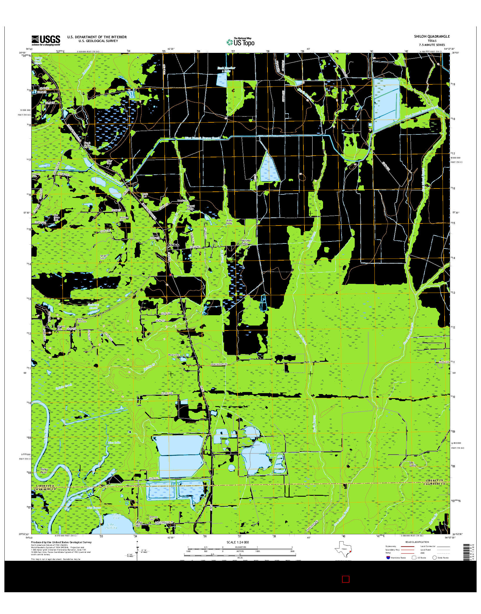 USGS US TOPO 7.5-MINUTE MAP FOR SHILOH, TX 2016