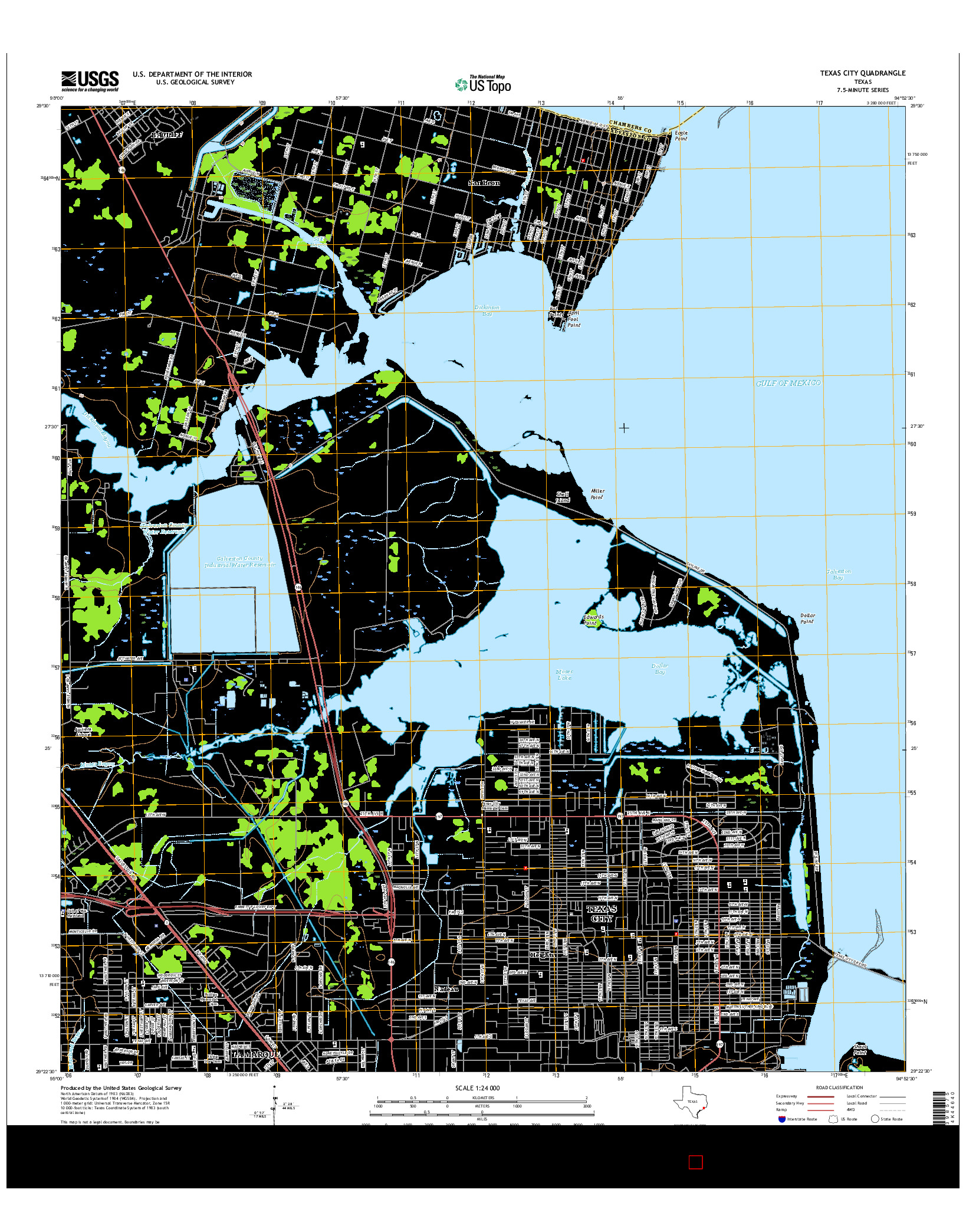 USGS US TOPO 7.5-MINUTE MAP FOR TEXAS CITY, TX 2016