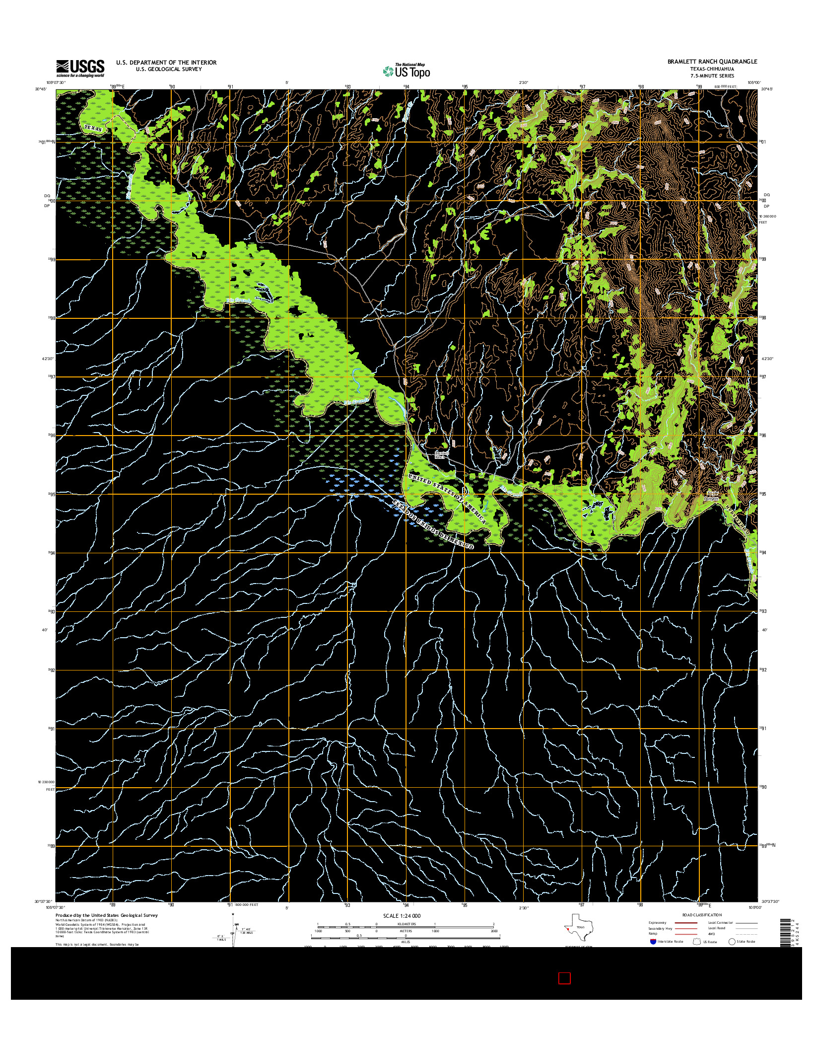 USGS US TOPO 7.5-MINUTE MAP FOR BRAMLETT RANCH, TX-CHH 2016