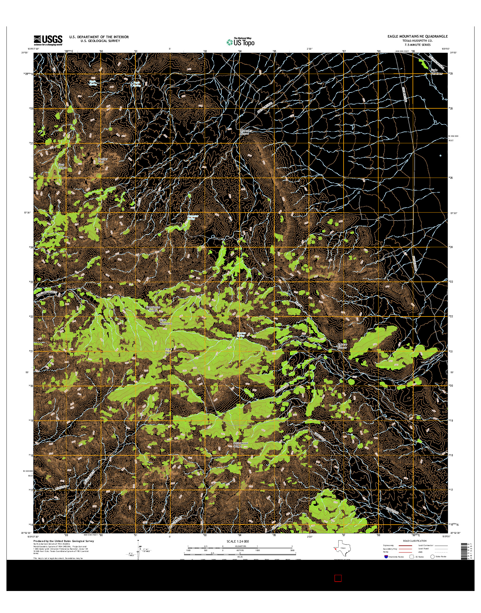 USGS US TOPO 7.5-MINUTE MAP FOR EAGLE MOUNTAINS NE, TX 2016